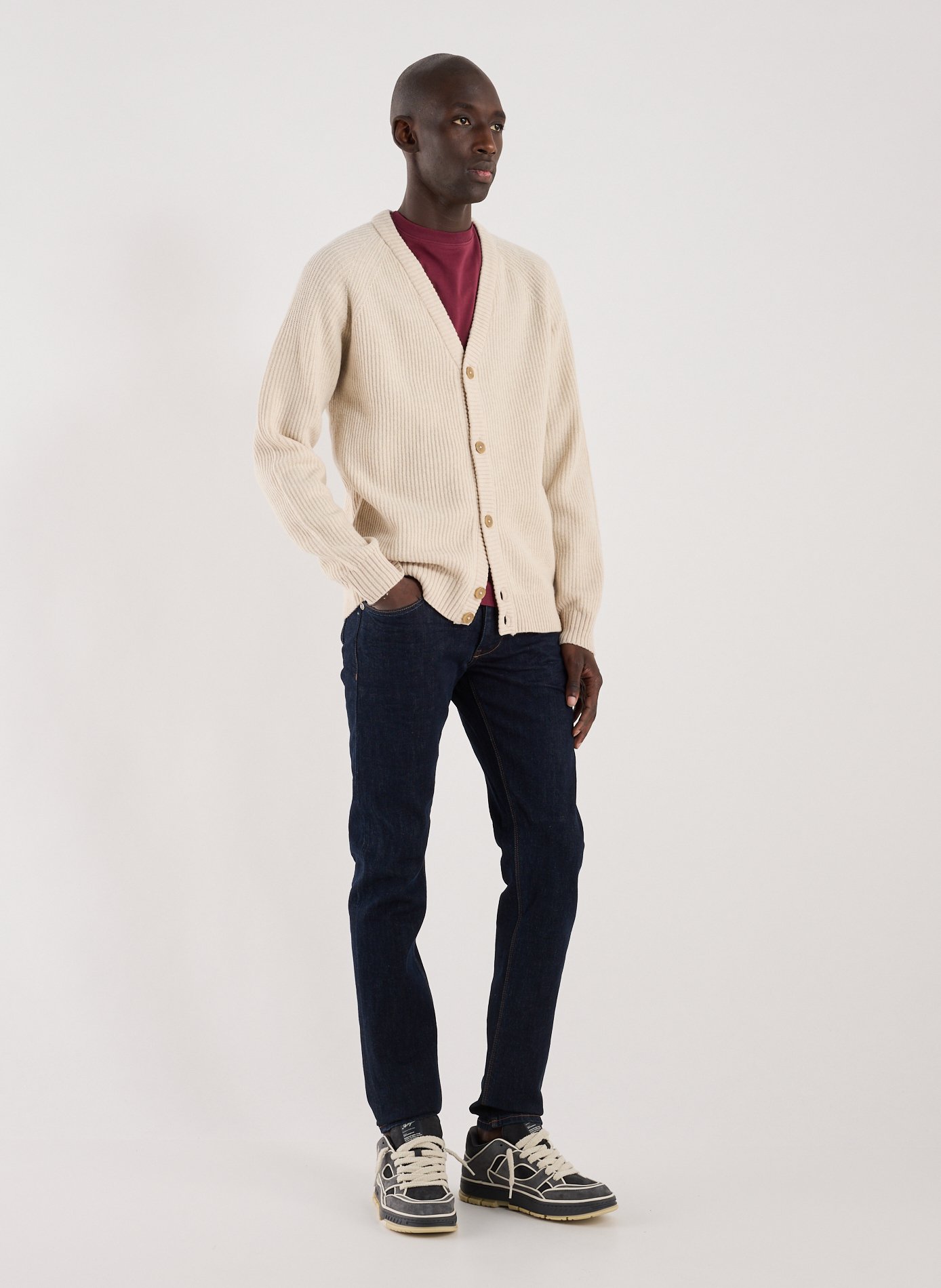 Mixed wool cardigan TIMBERLAND Beige