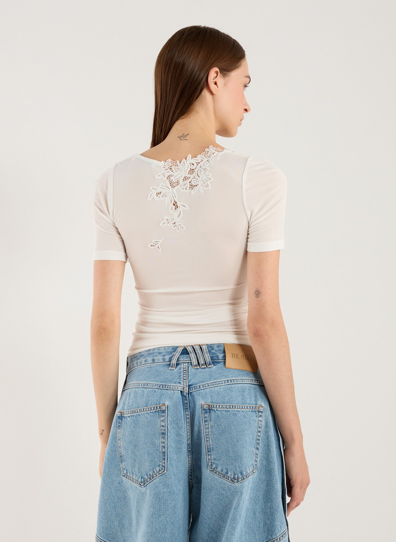 T-shirt à dentelle CHRISTOPHER ESBER Blanc