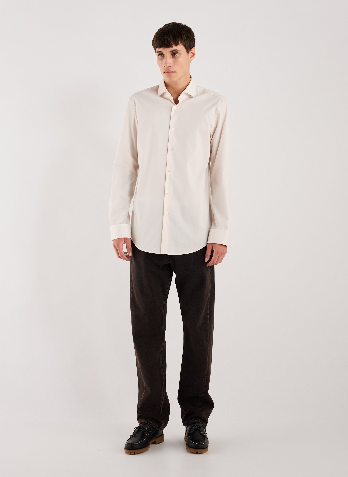 Chemise slim en coton mélangé  BOSS Beige