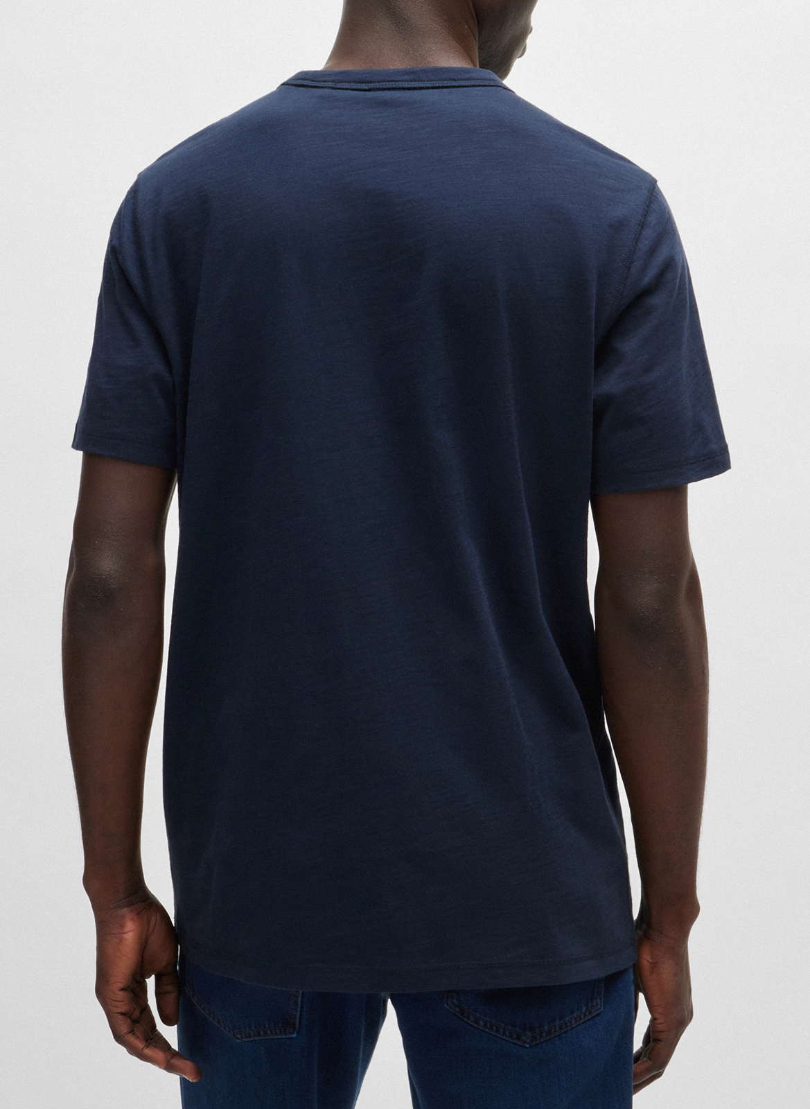 Tee-shirt col rond en coton BOSS Bleu