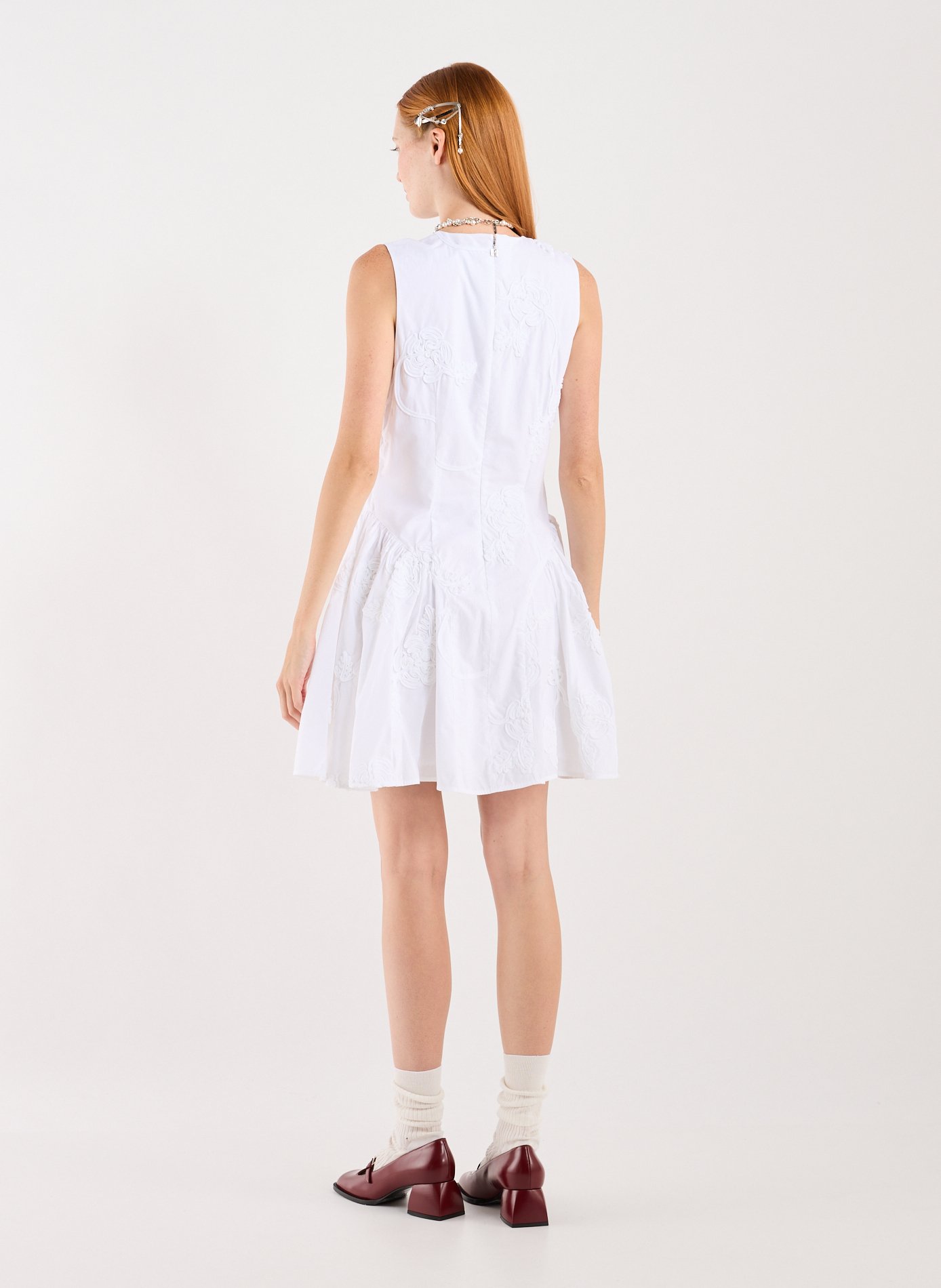 Robe boule en coton ROTATE Blanc