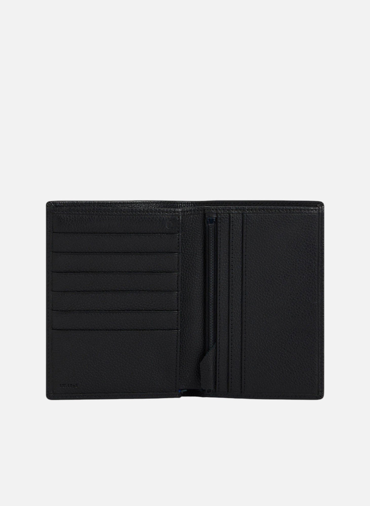 Portefeuille zippé charles en cuir grainé LE TANNEUR Noir