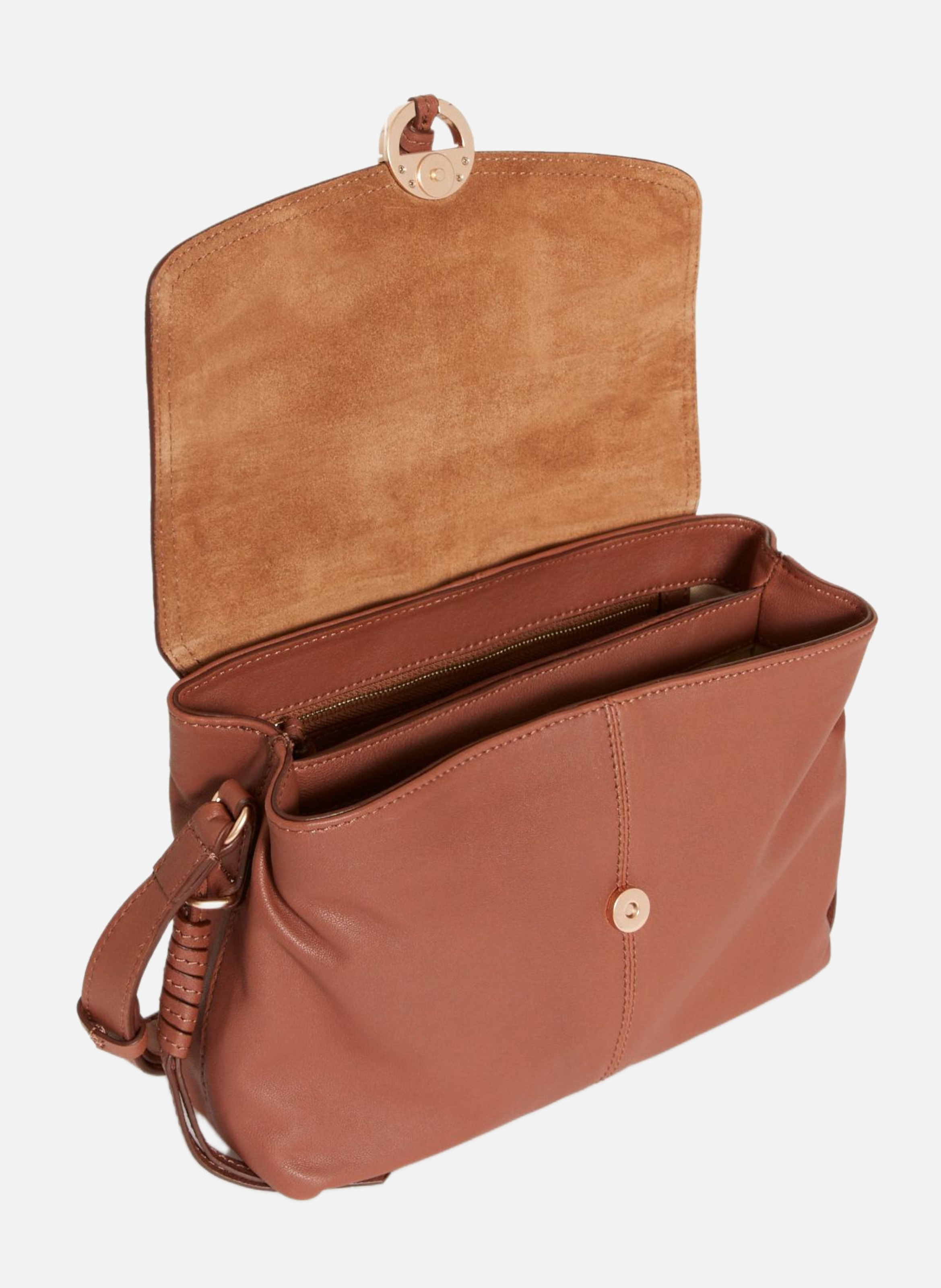 Sac à rabat othilia en cuir VANESSA BRUNO Marron