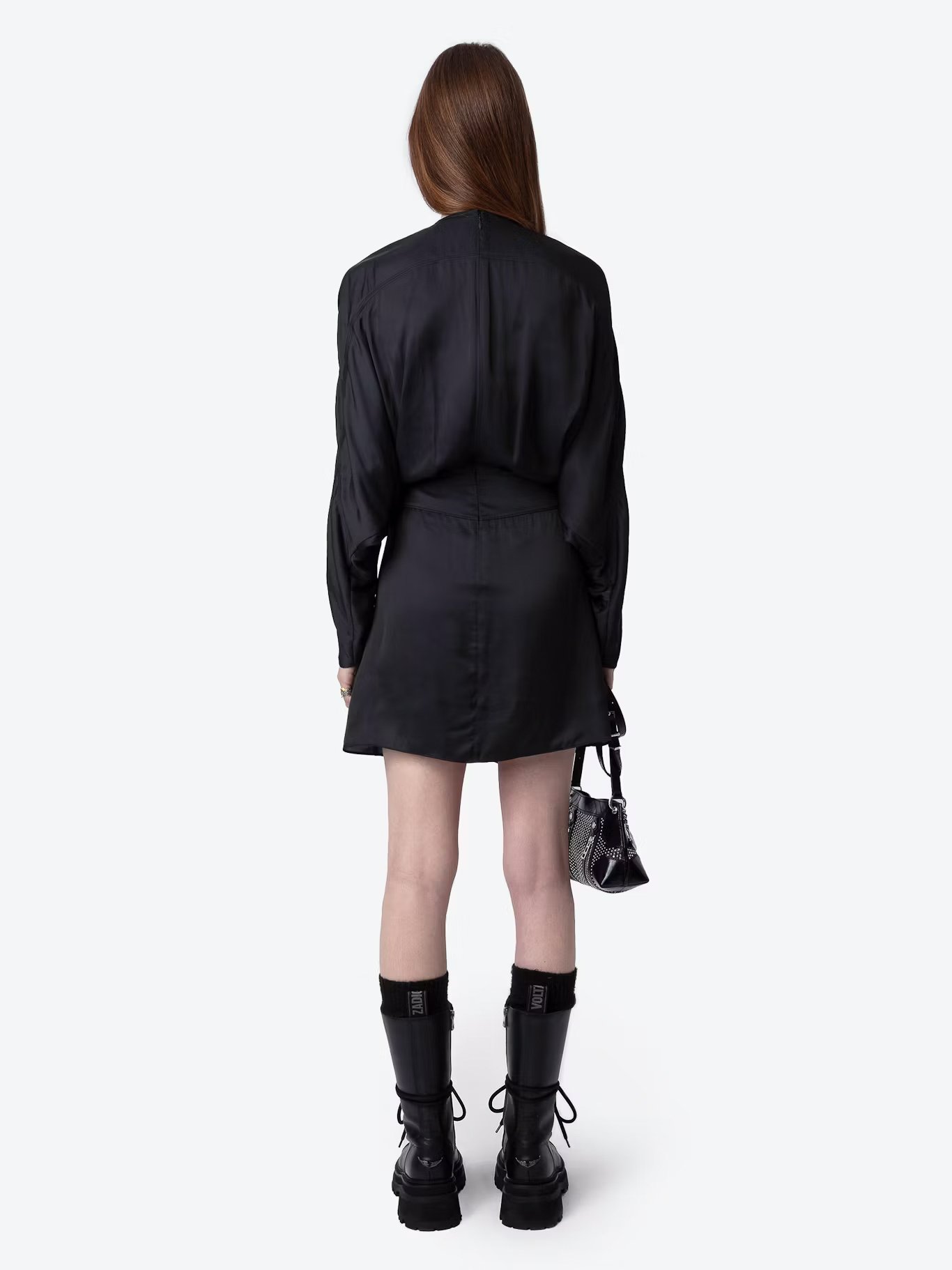 Robe courte satinée effet drapé rooth ZADIG&VOLTAIRE Noir