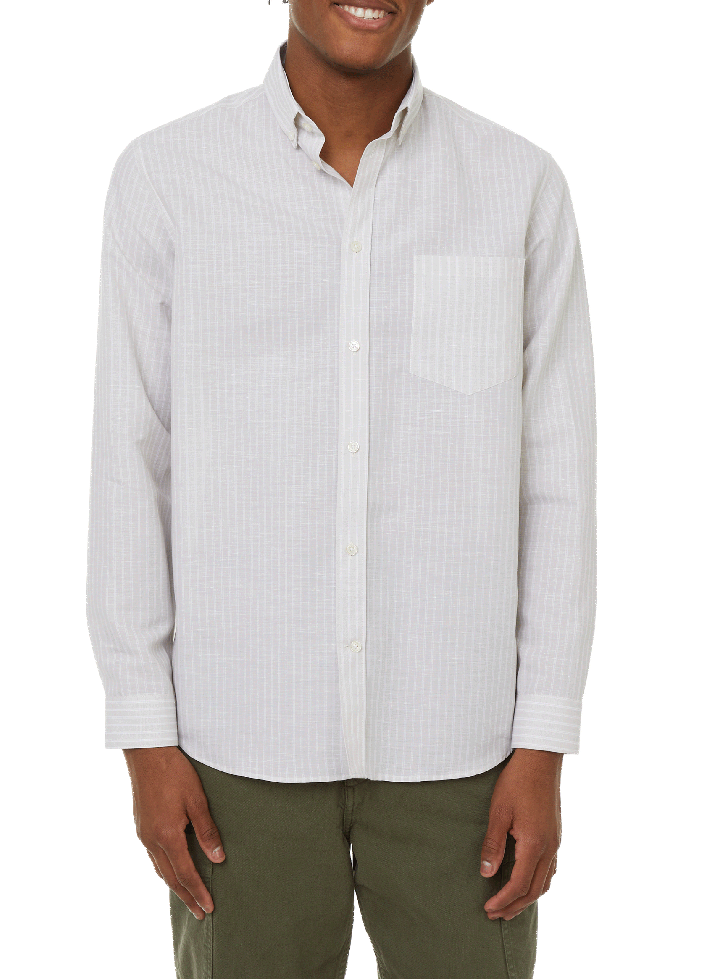 AU PRINTEMPS PARIS Straight striped shirt Beige