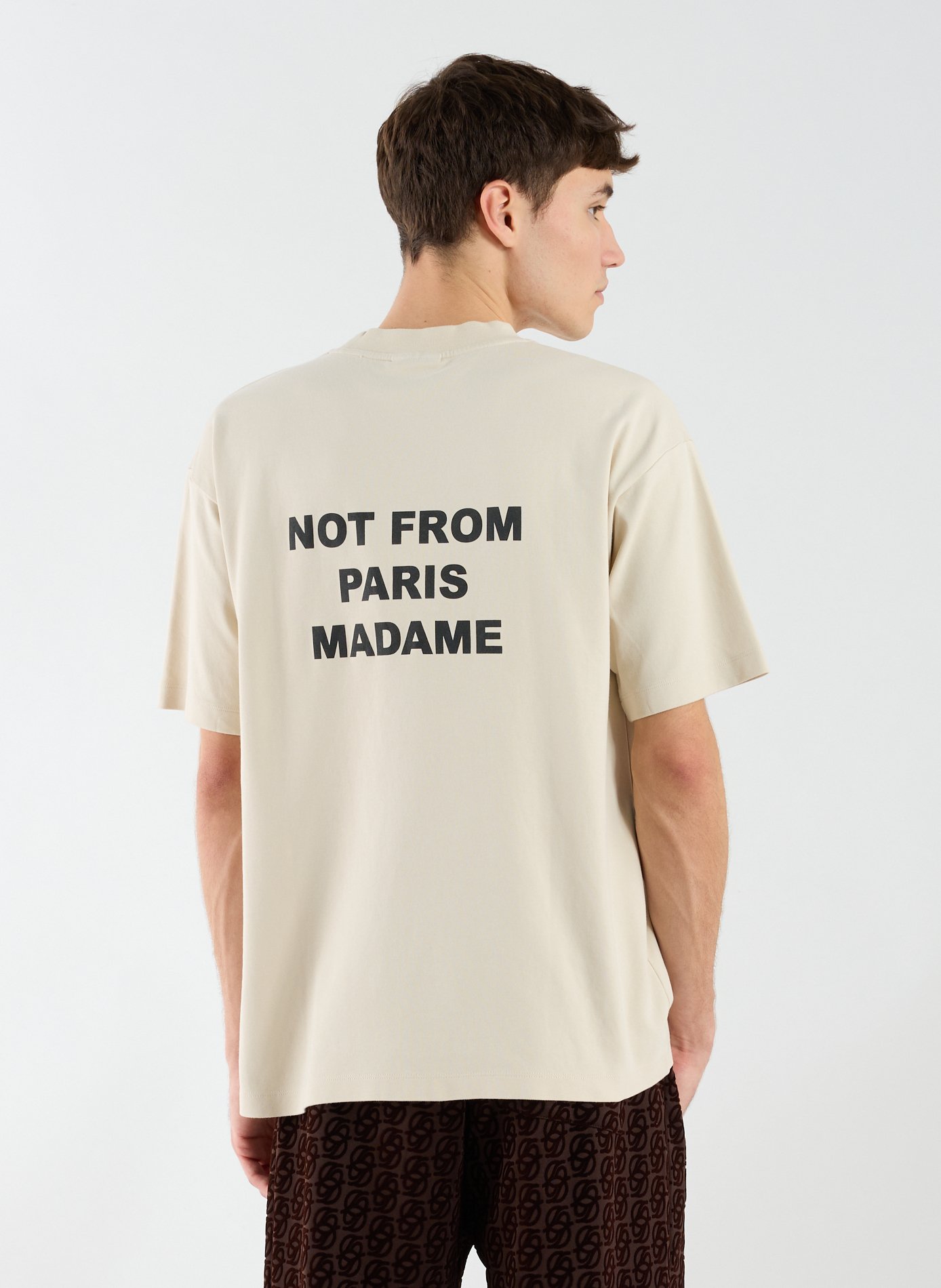 T-Shirt ample sérigraphié en coton DROLE DE MONSIEUR Beige
