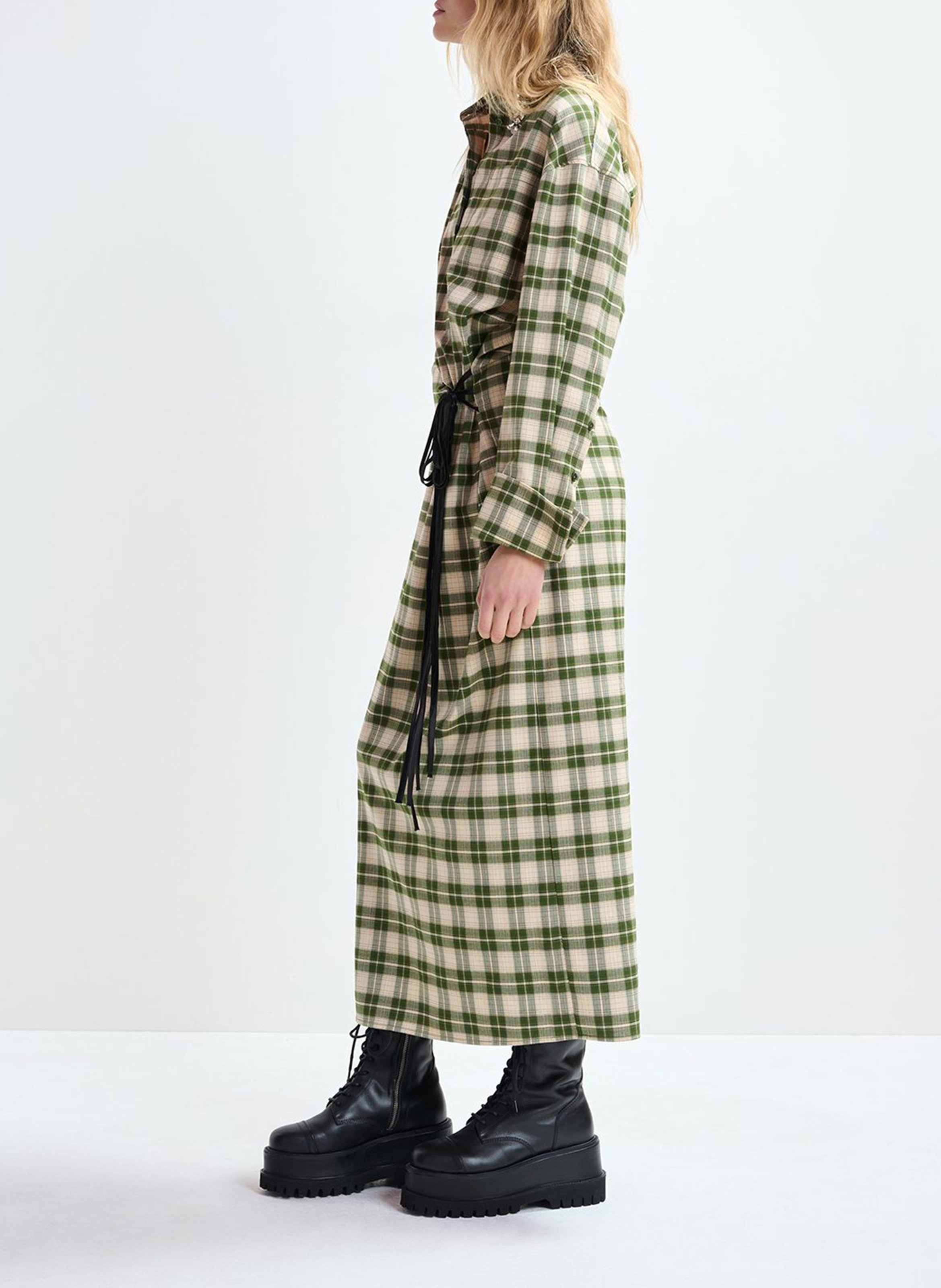 Robe longue col classique imprimée jid ESSENTIEL ANTWERP Vert
