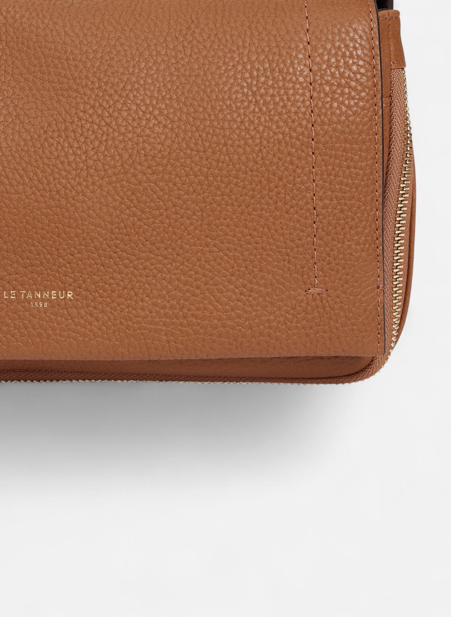 Petit sac bandoulière aurore en cuir grainé LE TANNEUR Marron