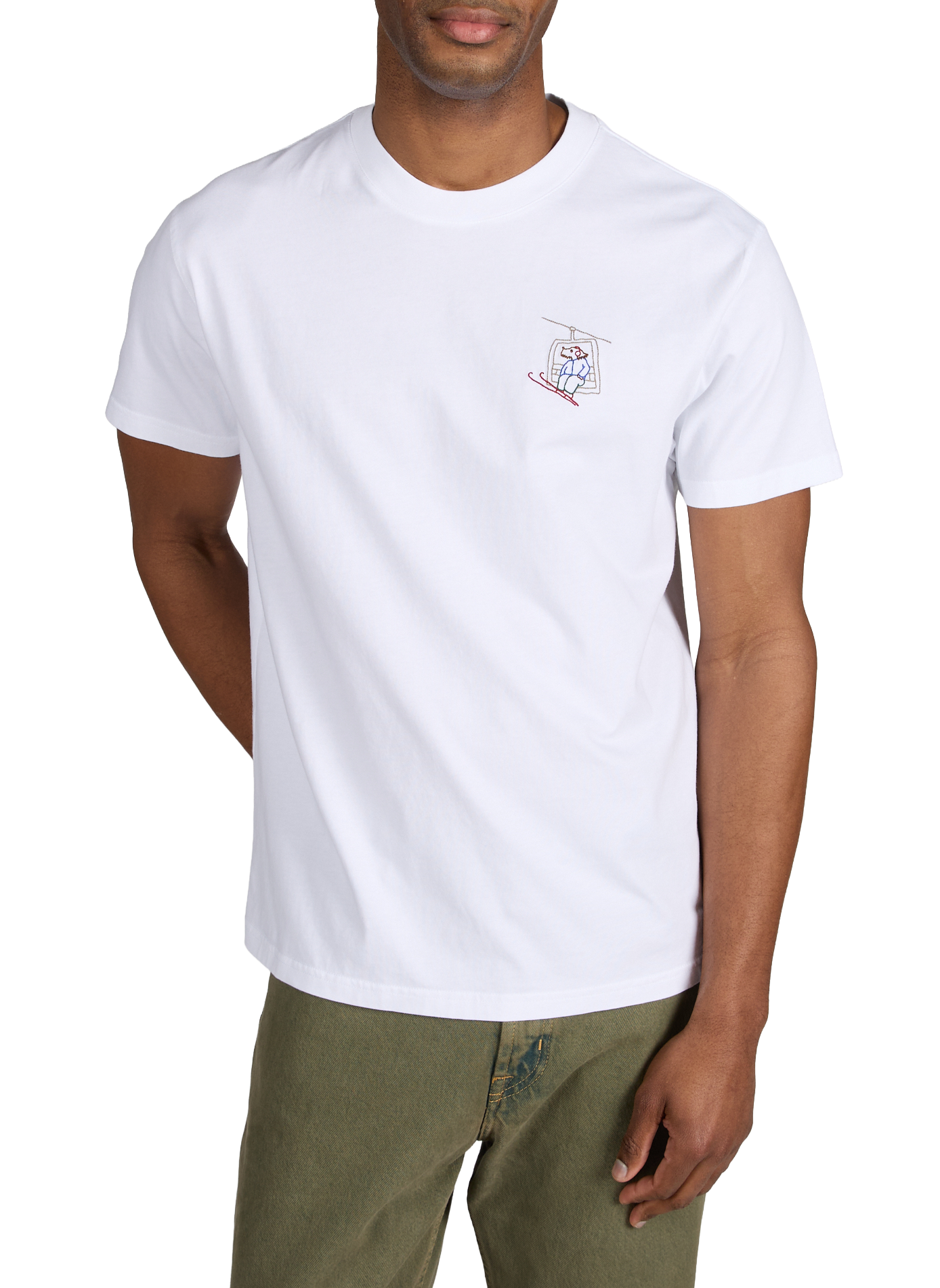 Popincourt Ski Dog Cotton T-shirt MAISON LABICHE White