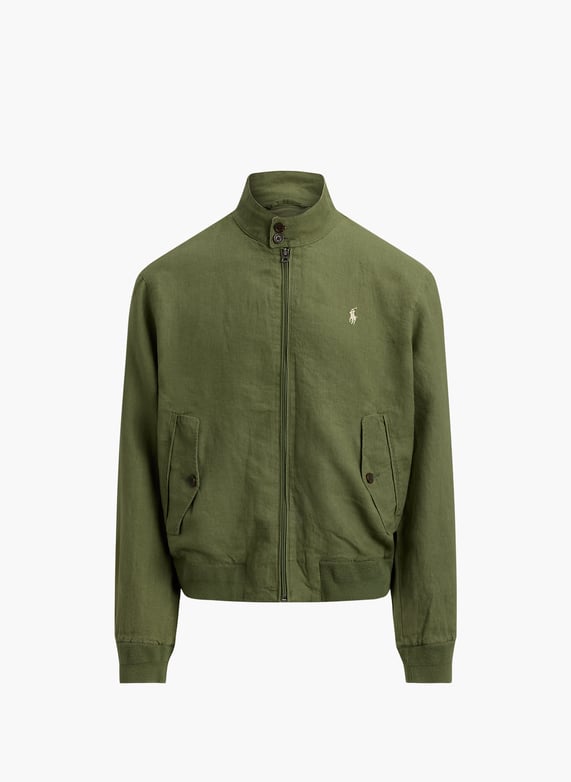Polo ralph lauren straight linen stand-up collar jacket Green Polo ralph lauren straight linen stand-up collar jacket Green