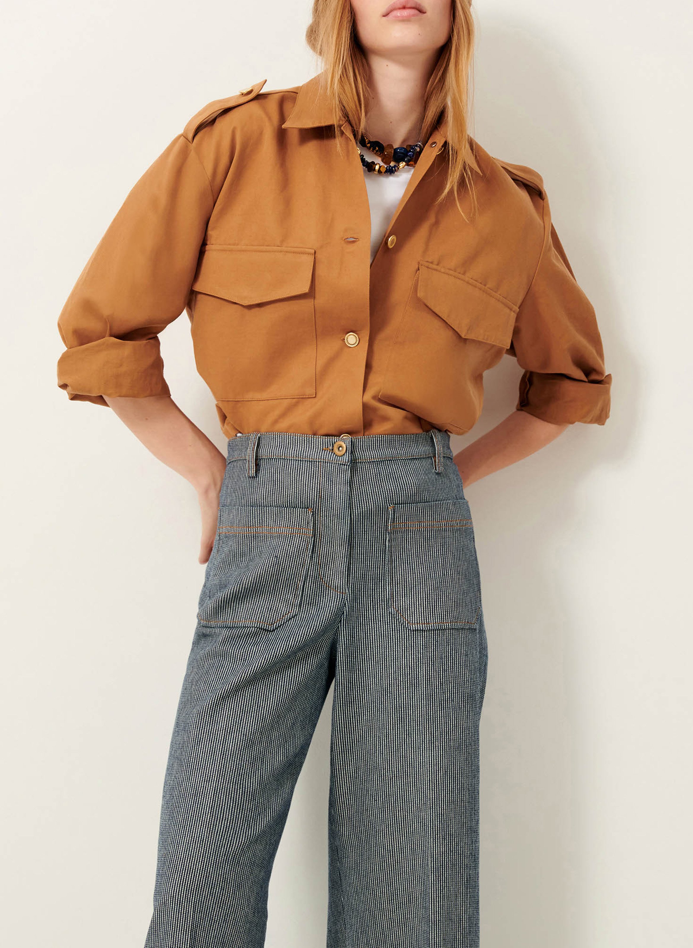 Pantalon droit en coton mélangé aldricks SESSUN Bleu