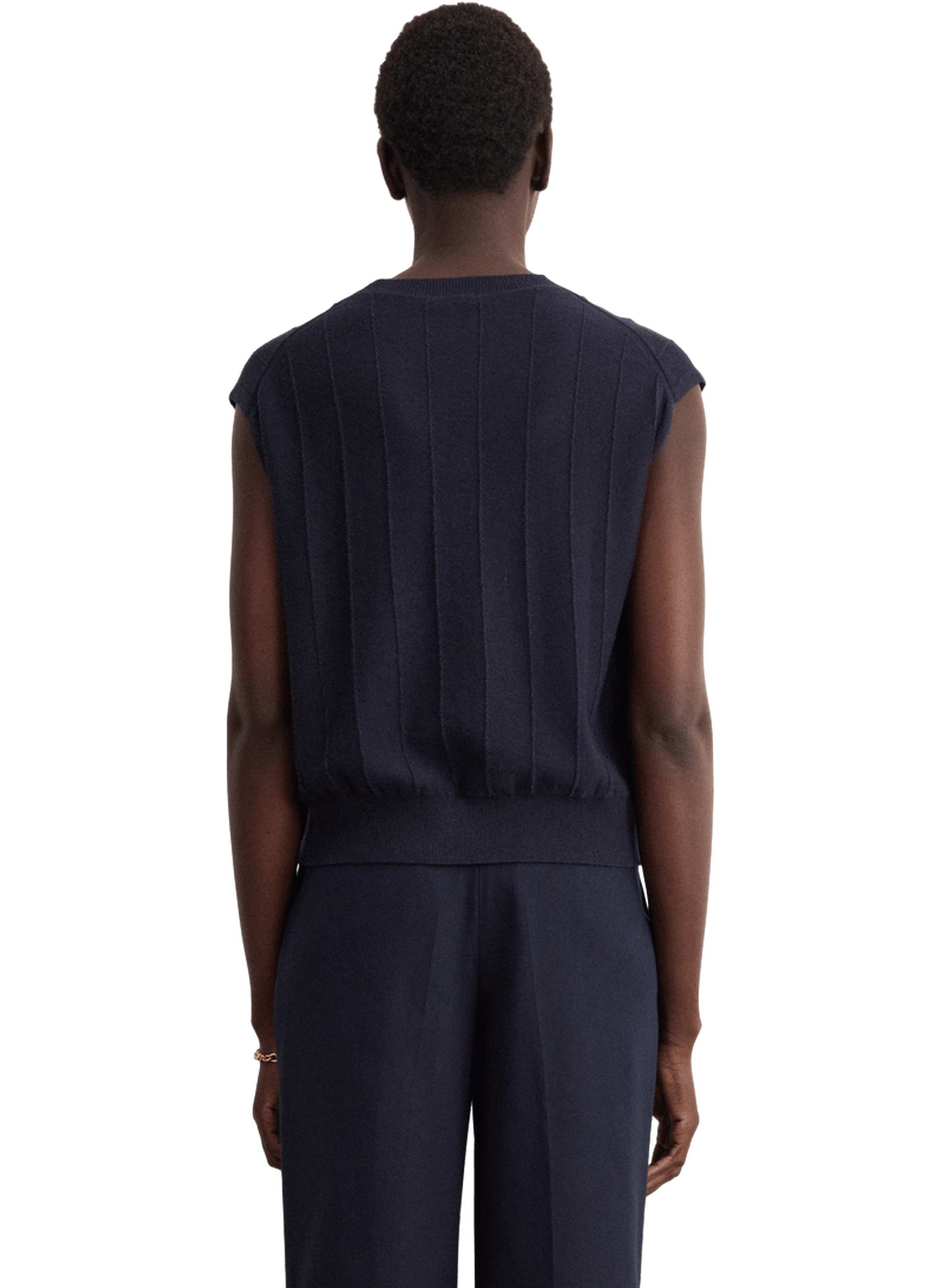 Pull sans manche en coton - lohane PABLO Bleu