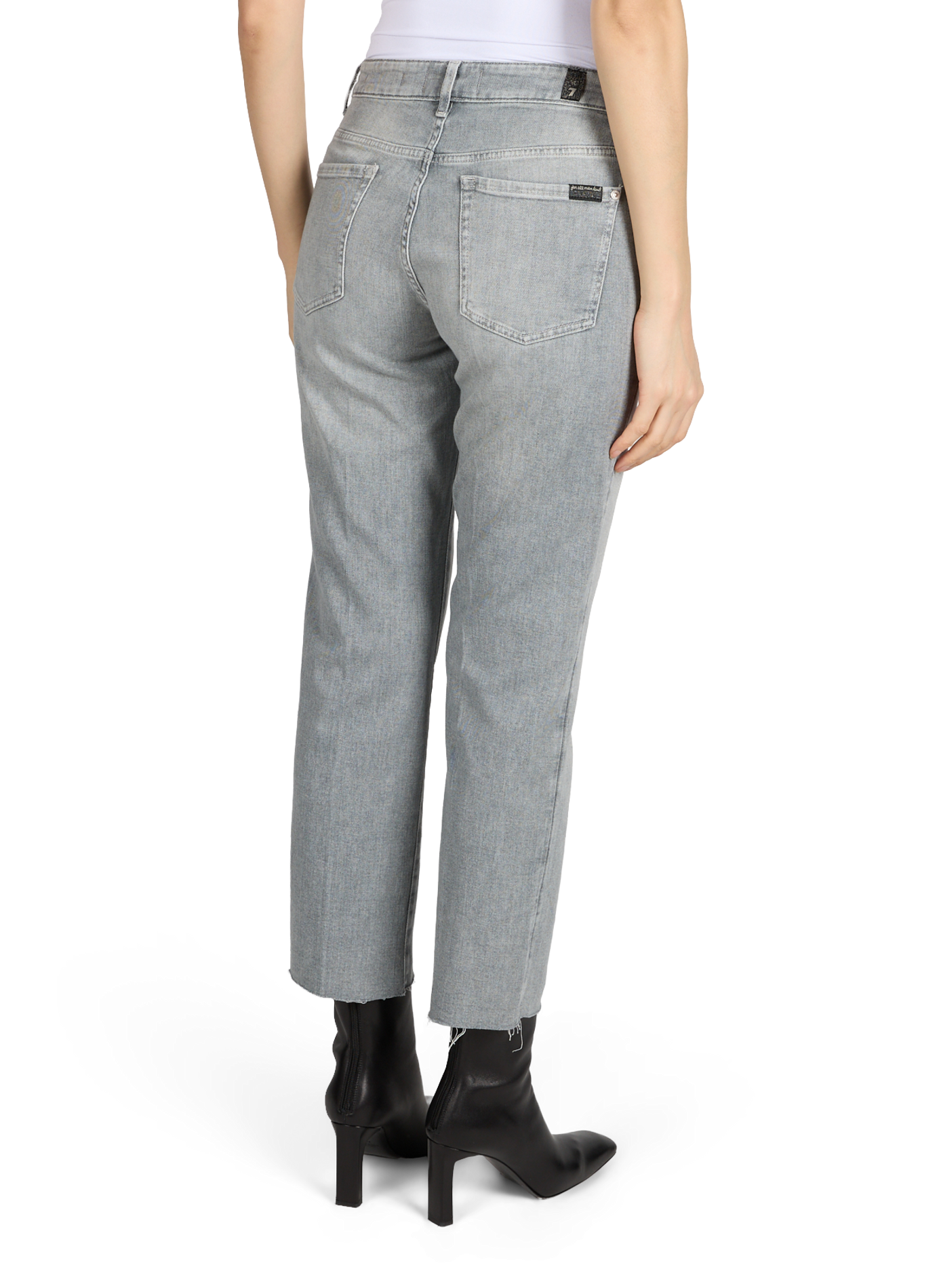 Jean droit Calie en coton mélangé 7 FOR ALL MANKIND Gris