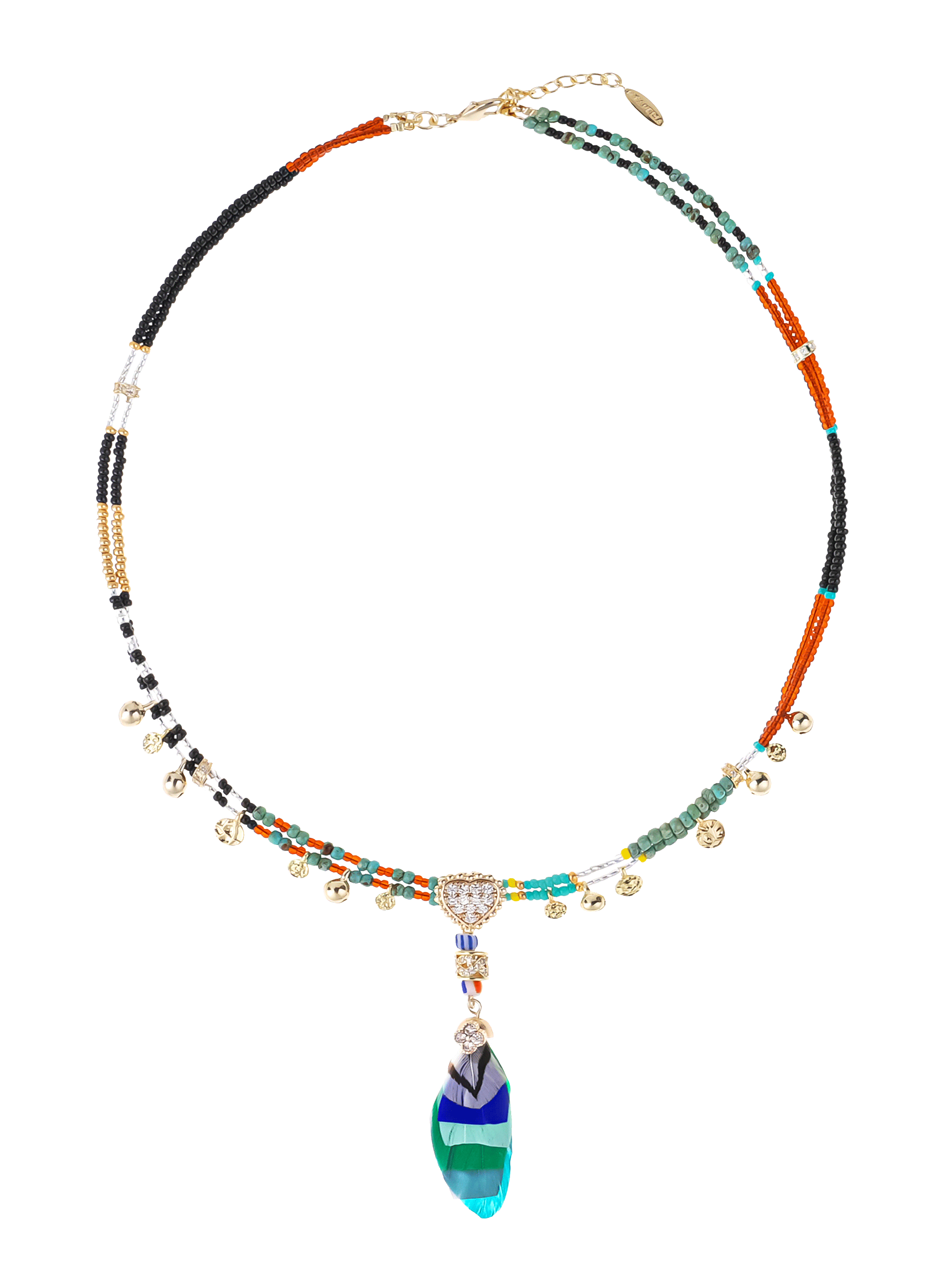 Collier multirangs avec perles et pampilles adassa HIPANEMA Multicolore