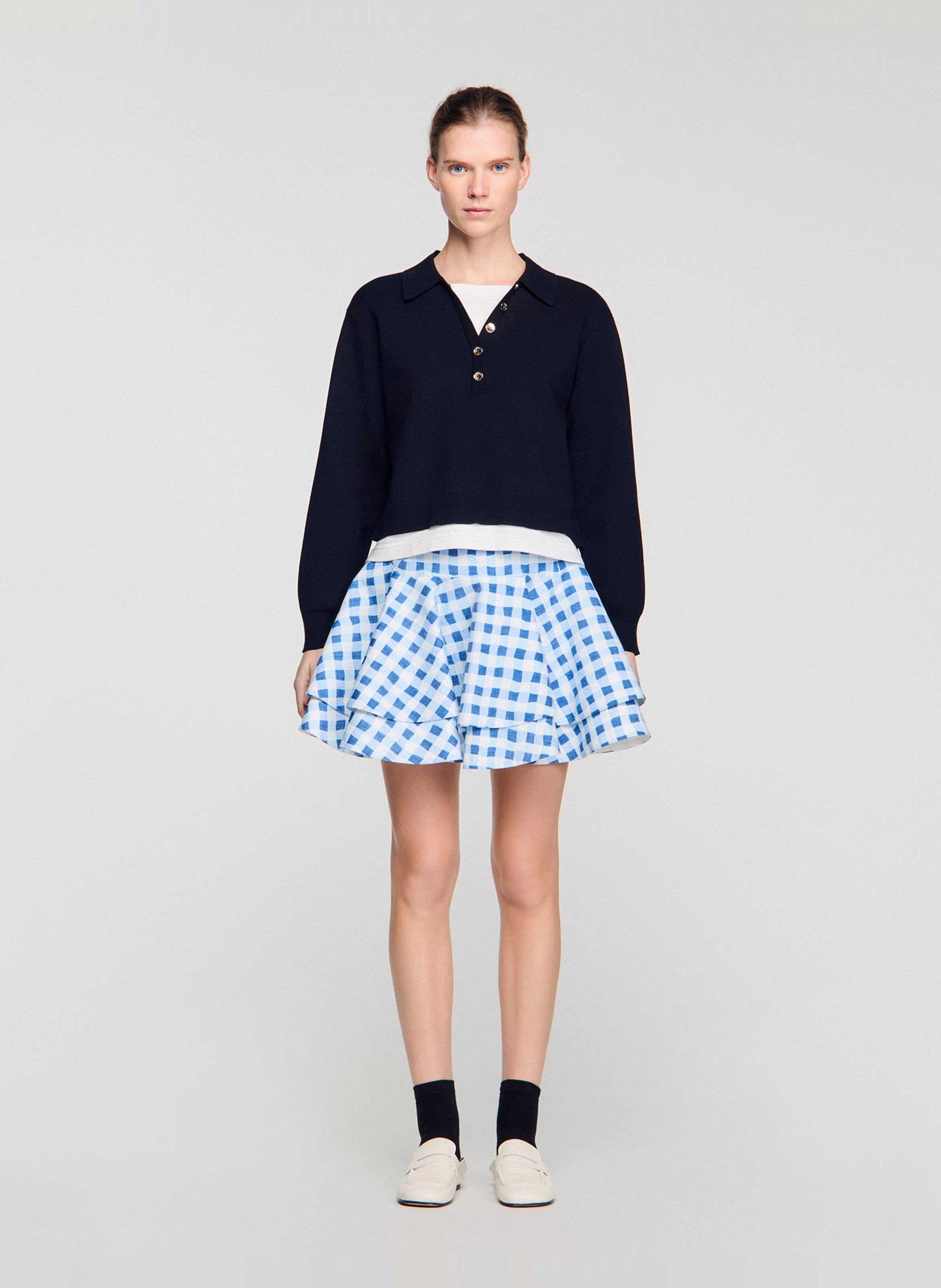 Pull col rond SANDRO Bleu