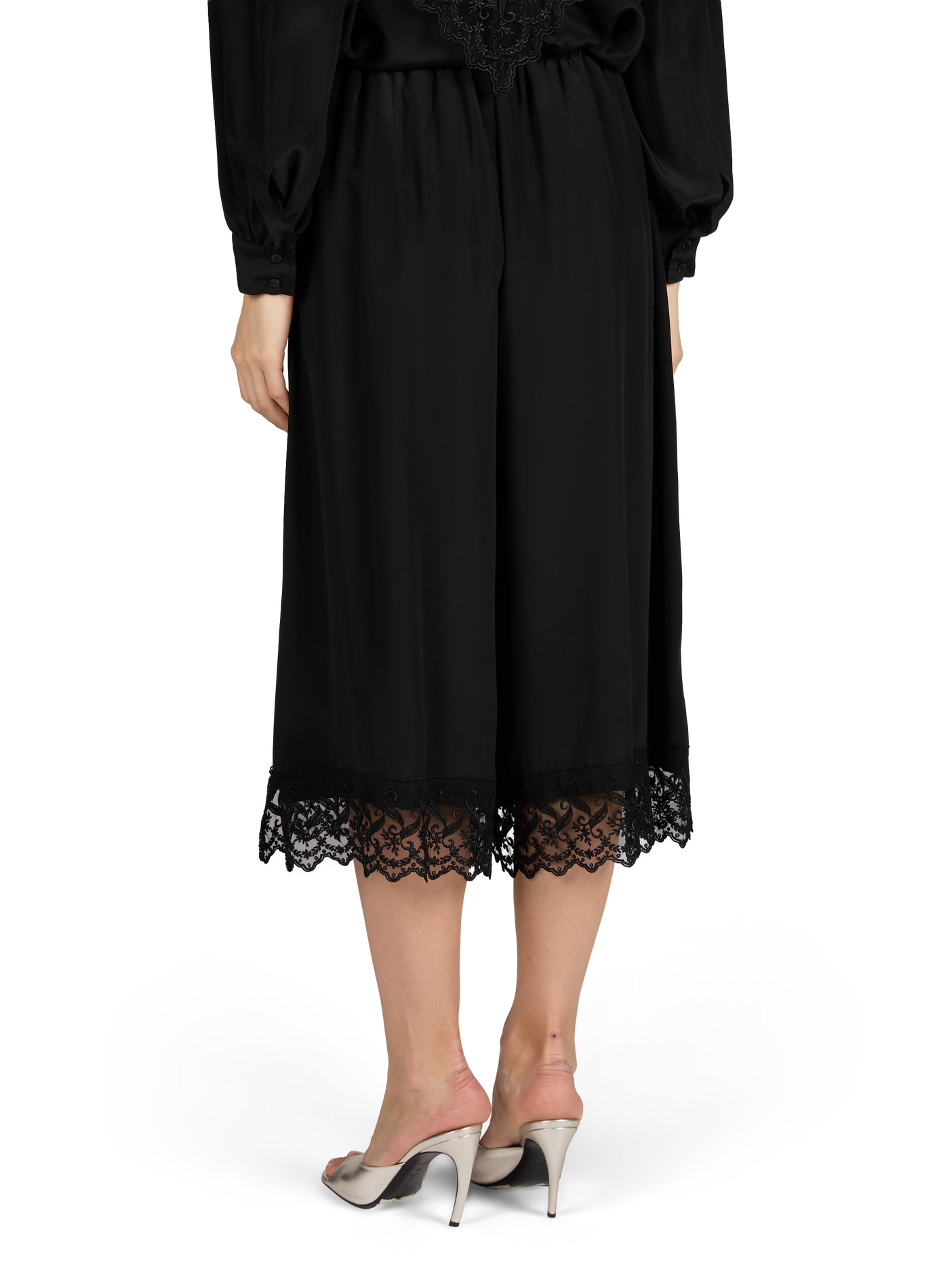 Fluid Bermuda shorts with embroidery SIMONE ROCHA Black