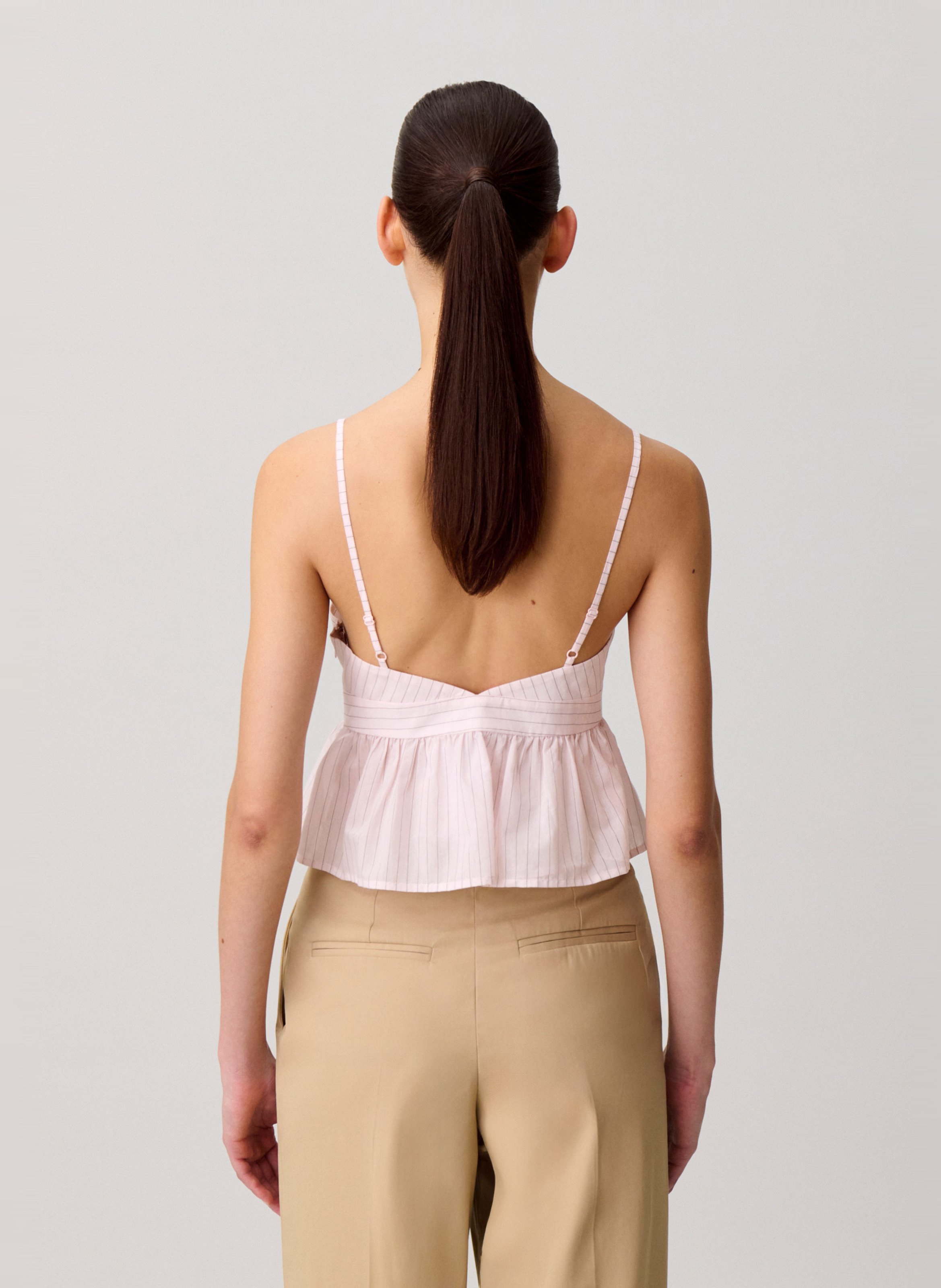 Top sans manches à rayures CLAUDIE PIERLOT Rose