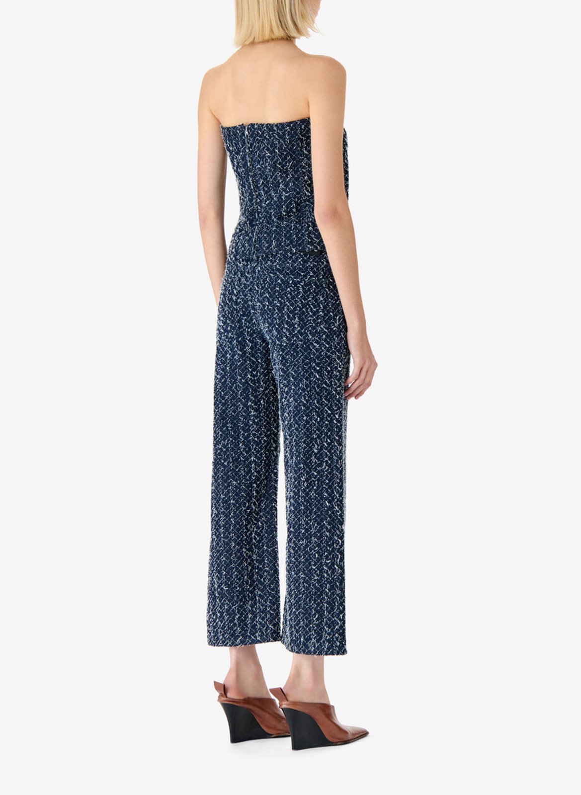 Bustier court boutonné en tweed vanny IRO Bleu