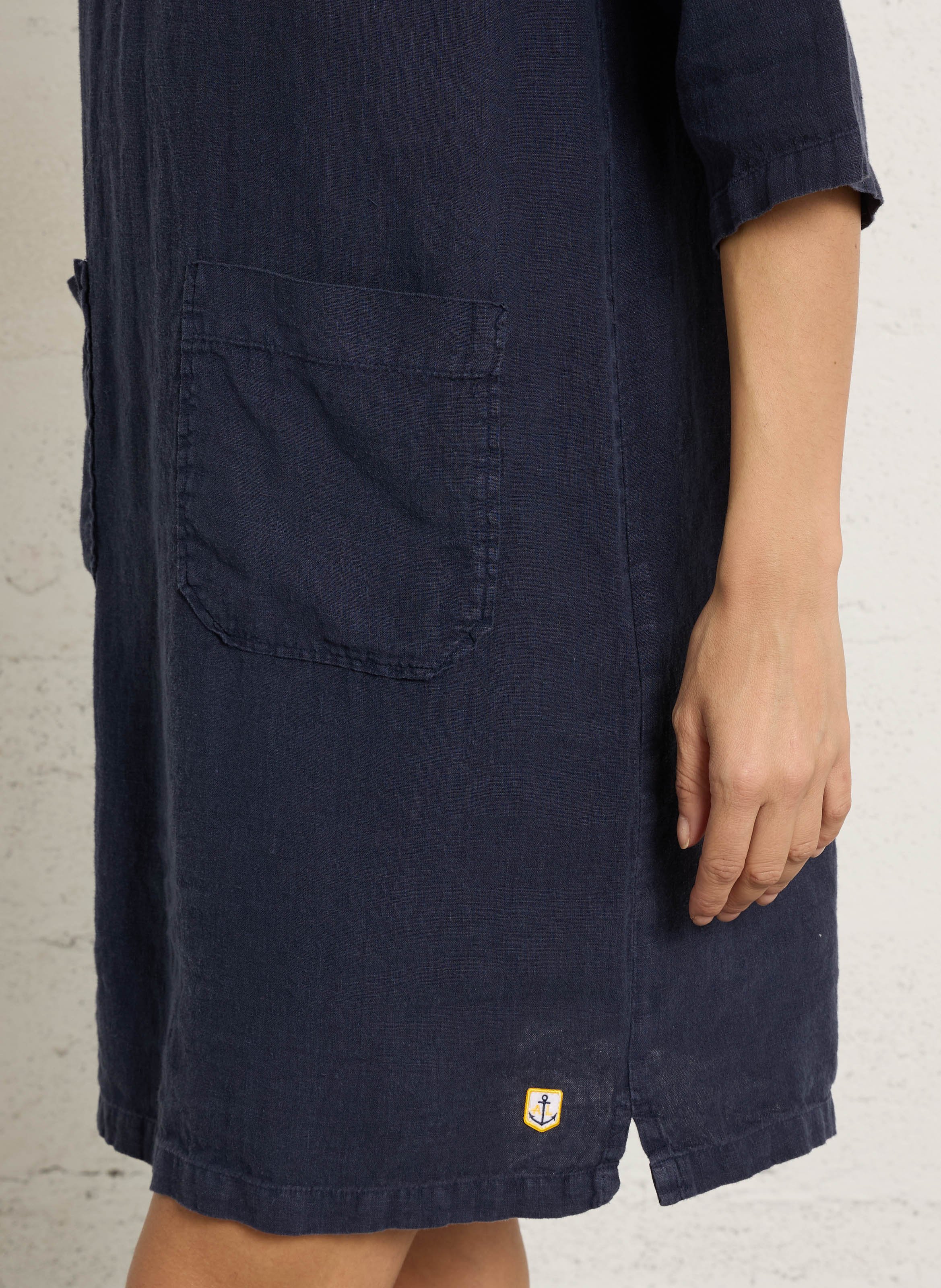 Robe droite col classique en lin ARMOR-LUX Bleu