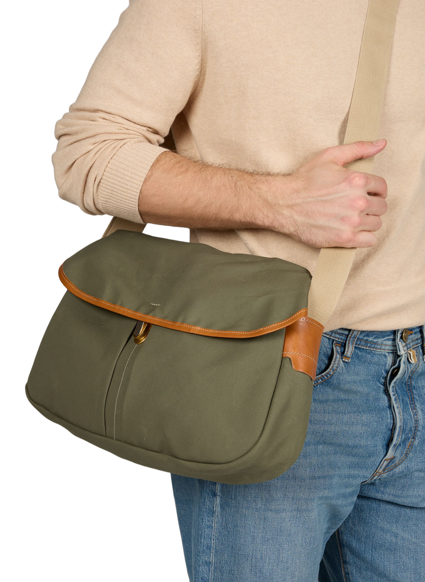 Sac besace Léon en coton biologique BLEU DE CHAUFFE Kaki