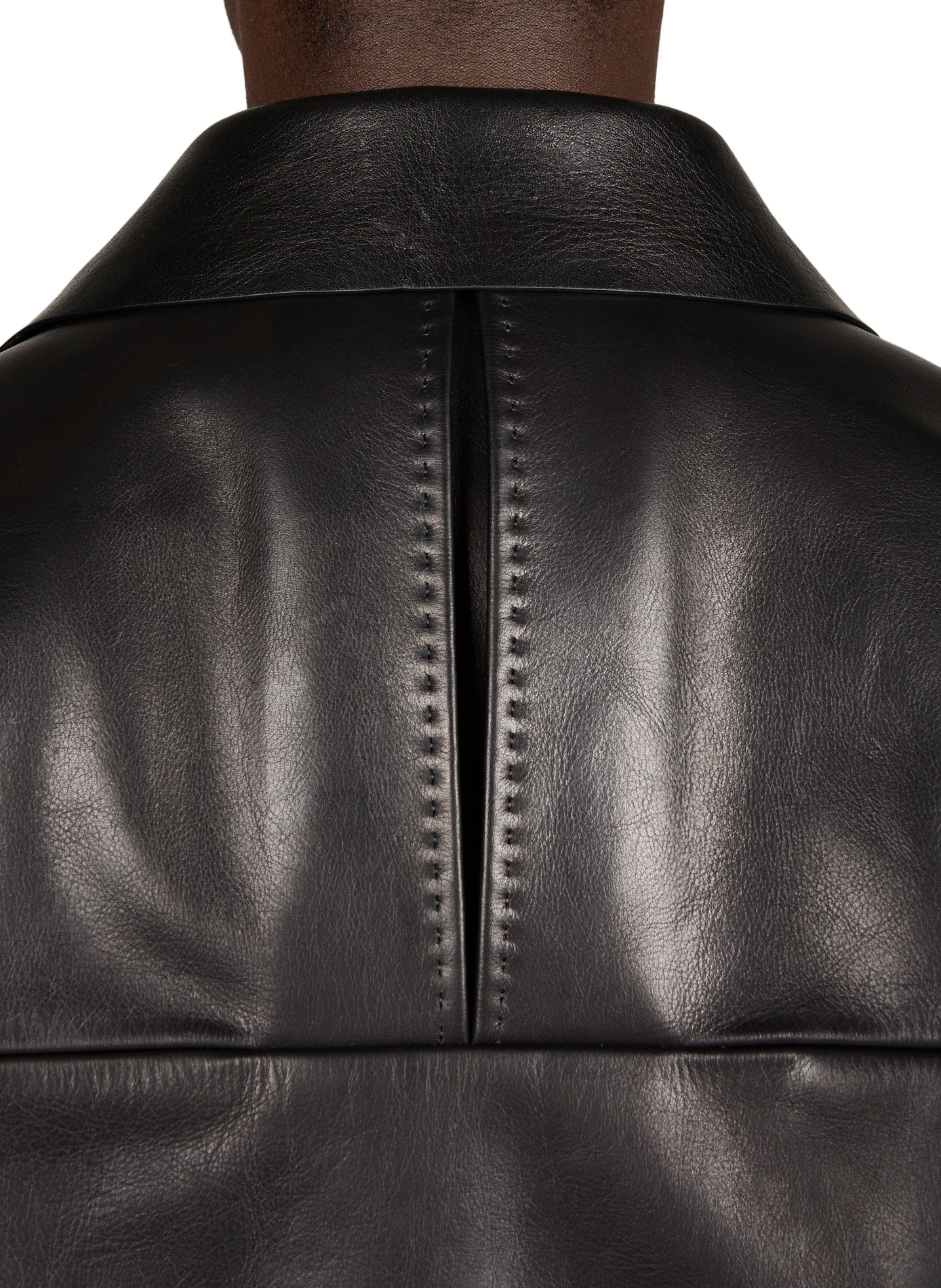 Straight cow leather jacket ENTIRE STUDIOS Black