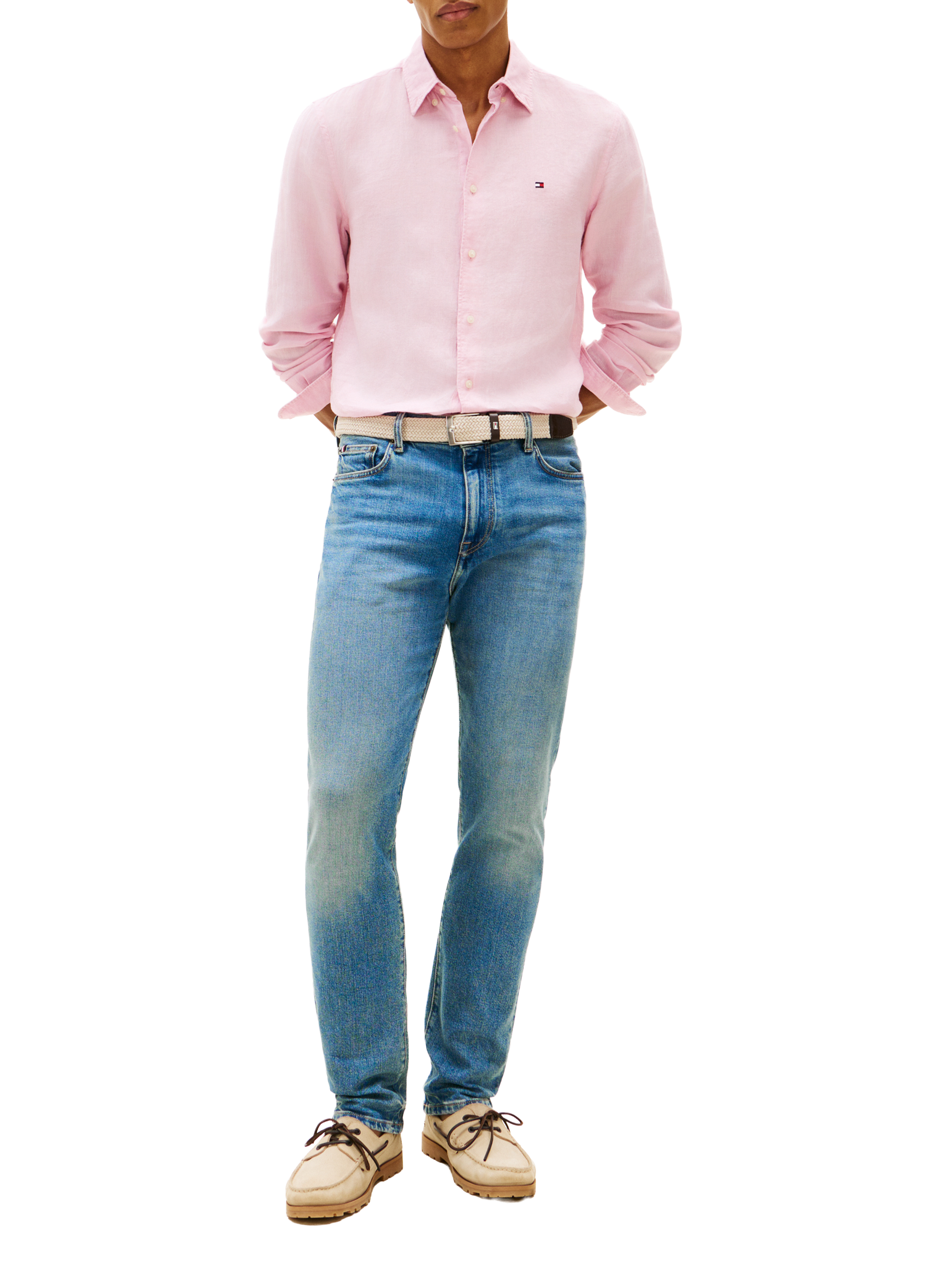 Gerade Leinenhemd TOMMY HILFIGER Rosa