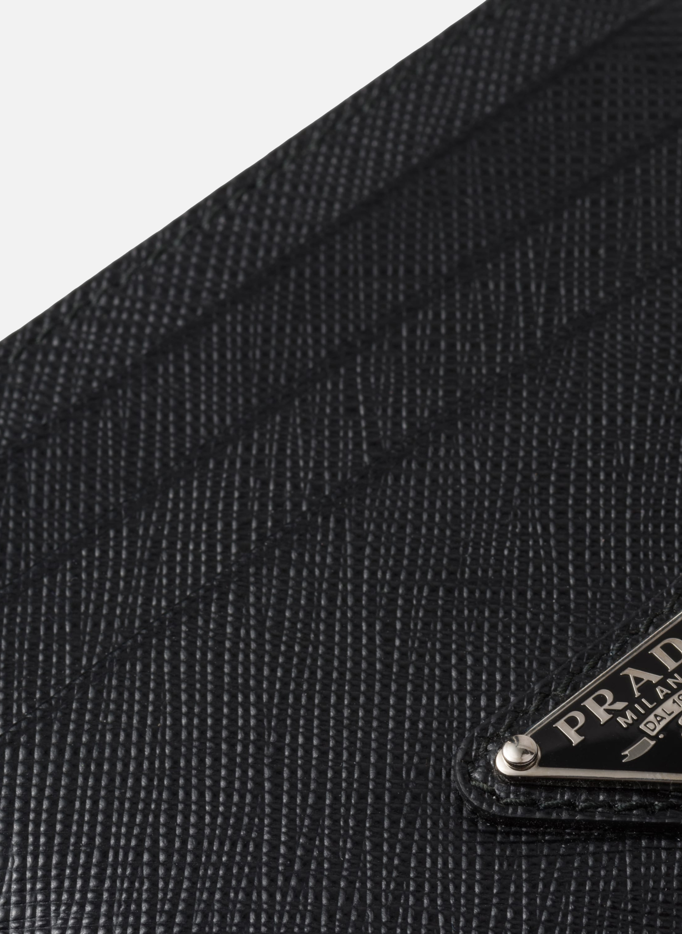 Porte-cartes en cuir saffiano PRADA Noir