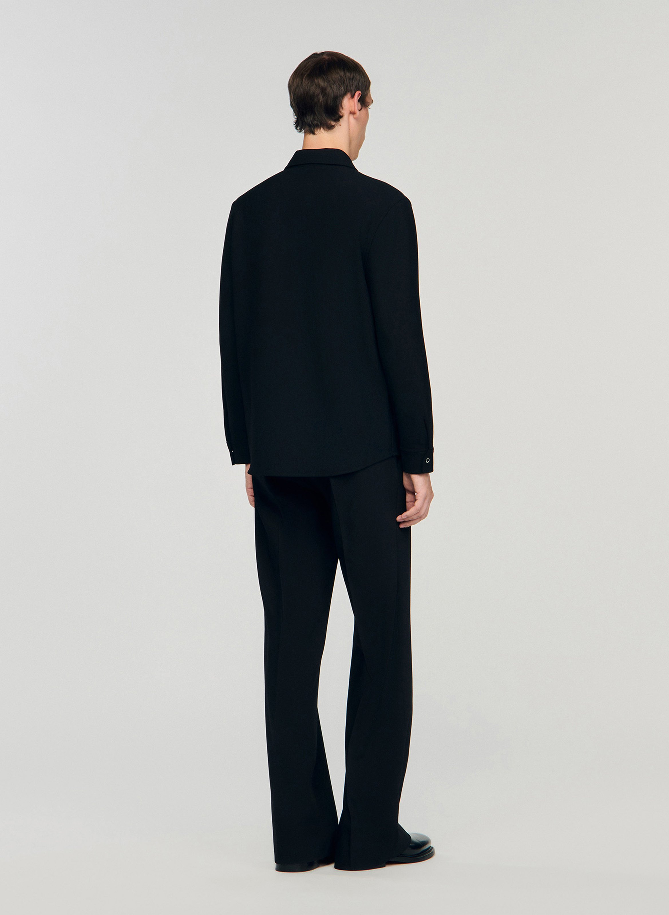 Chemise droite à col classique SANDRO Noir
