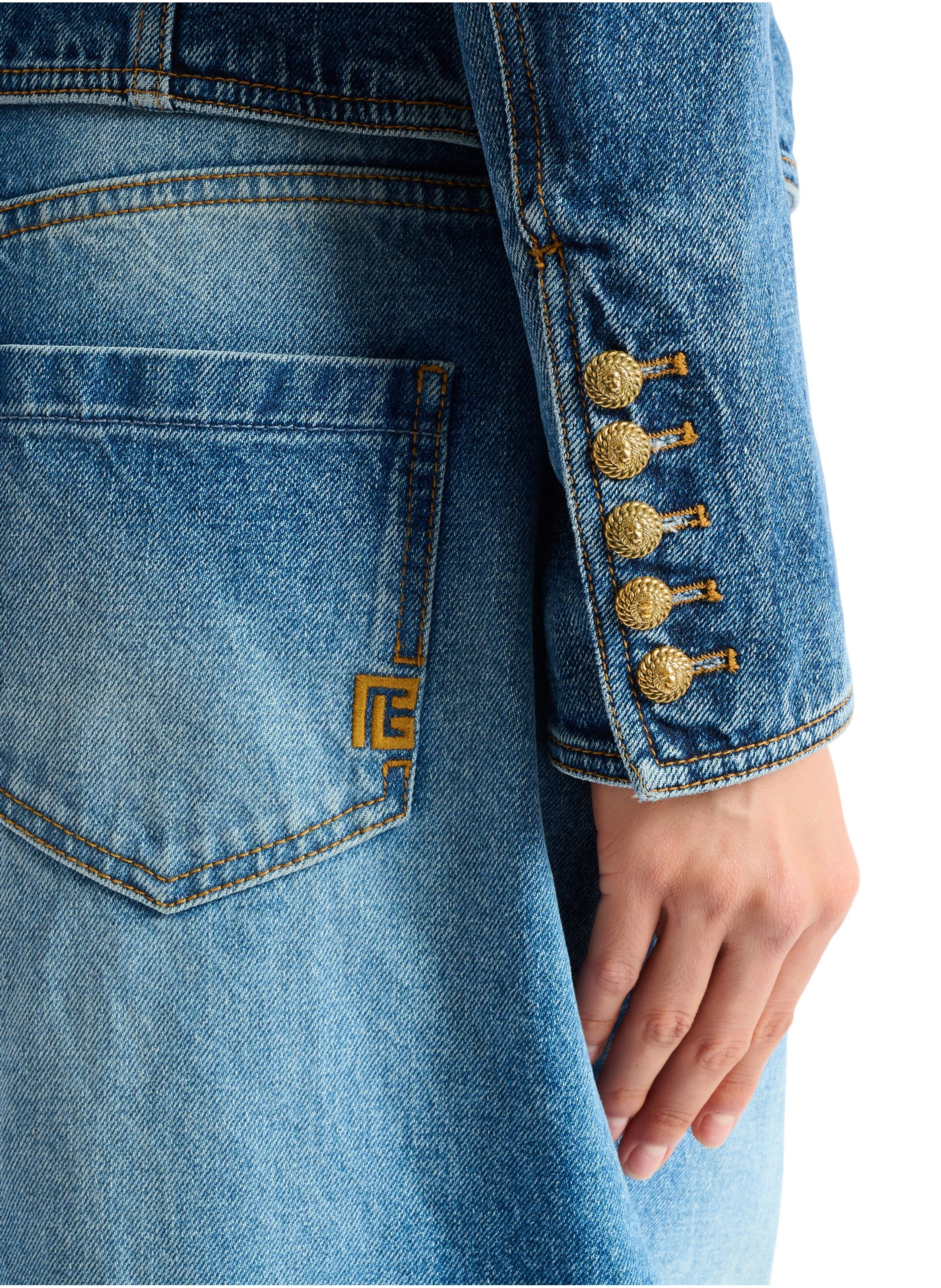 Veste 2 boutons en denim BALMAIN Bleu