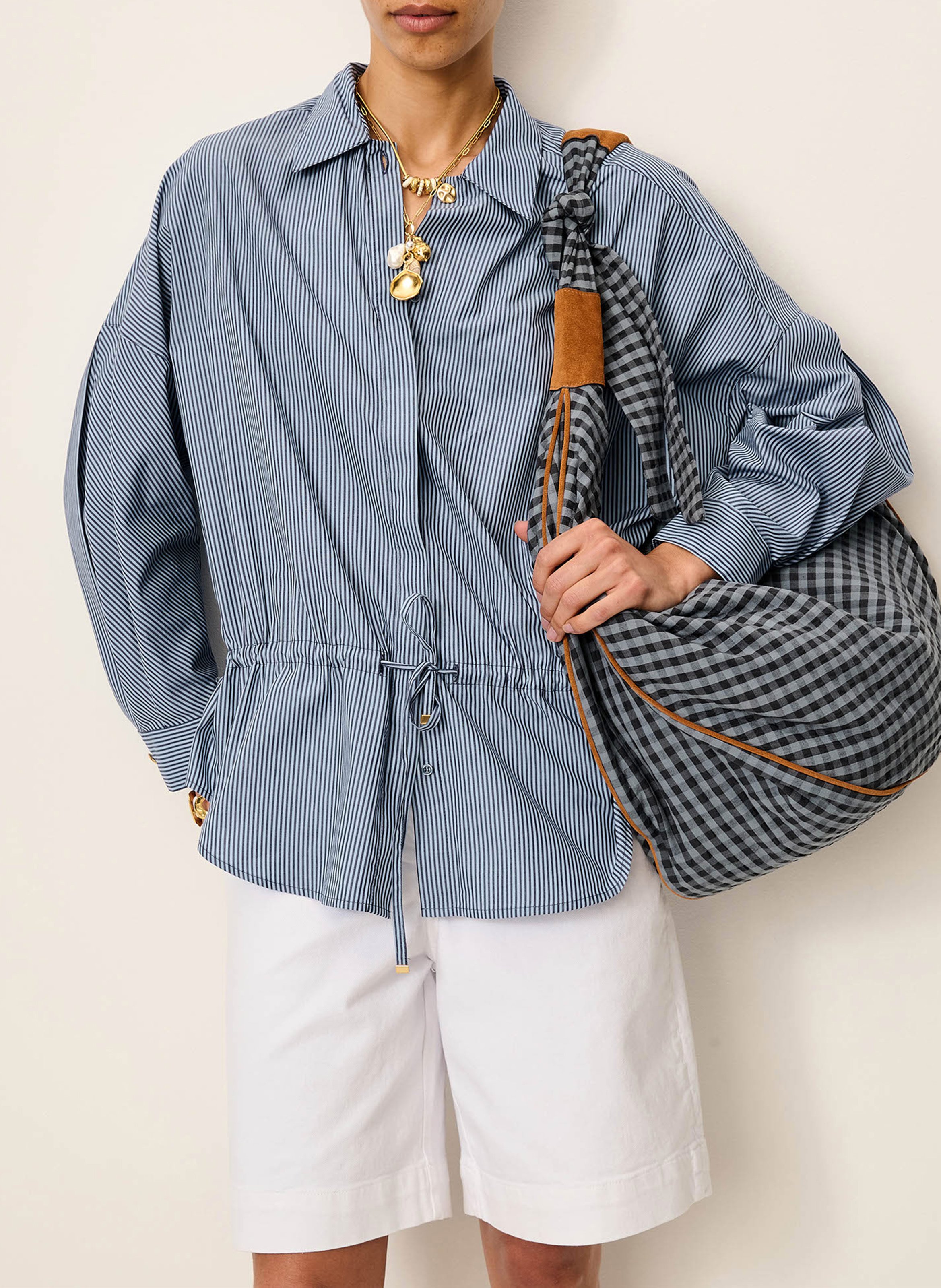 Chemise col classique en coton santalin SESSUN Bleu