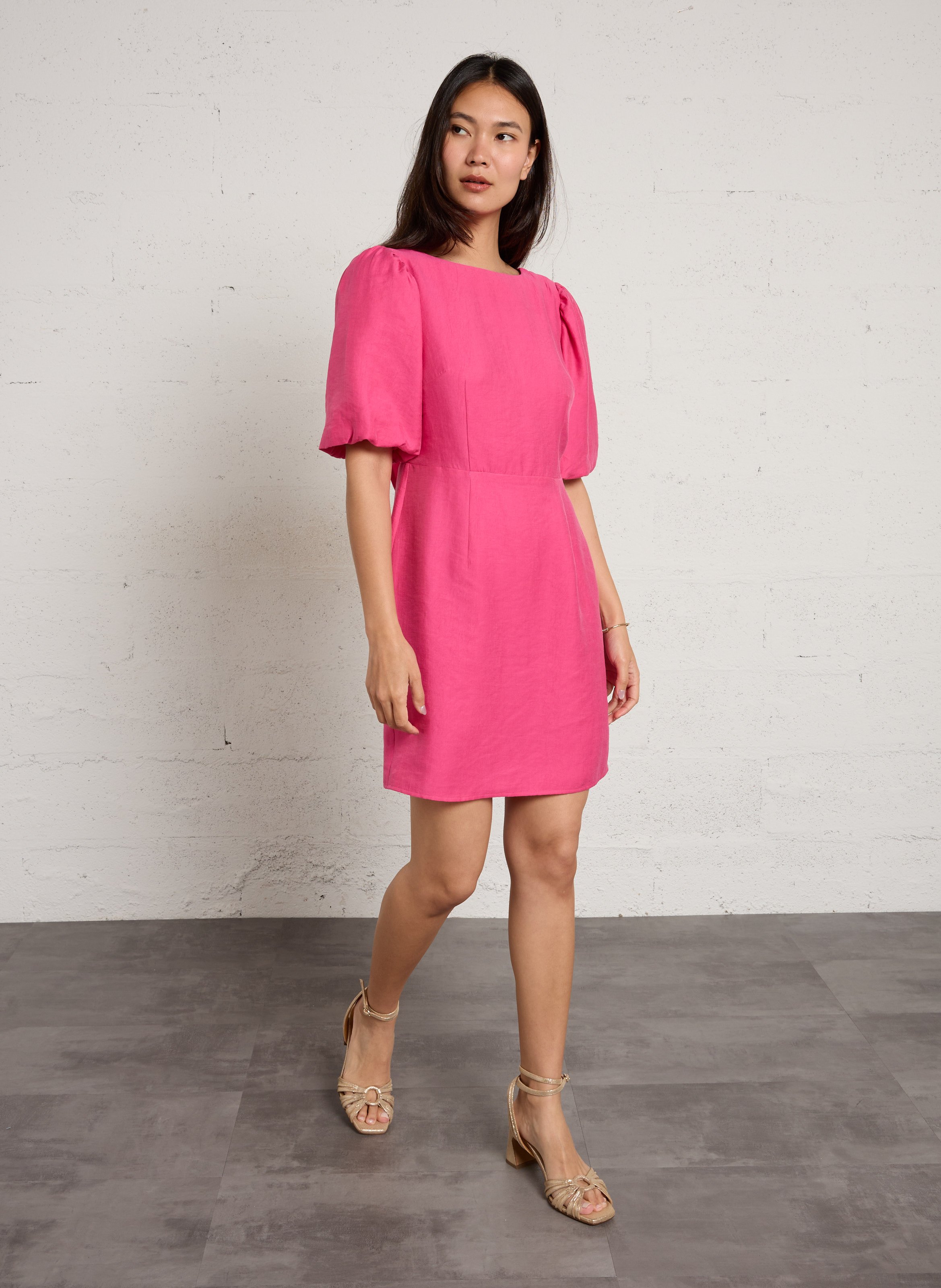 Robe courte ample col v bayla MAISON 123 Rose