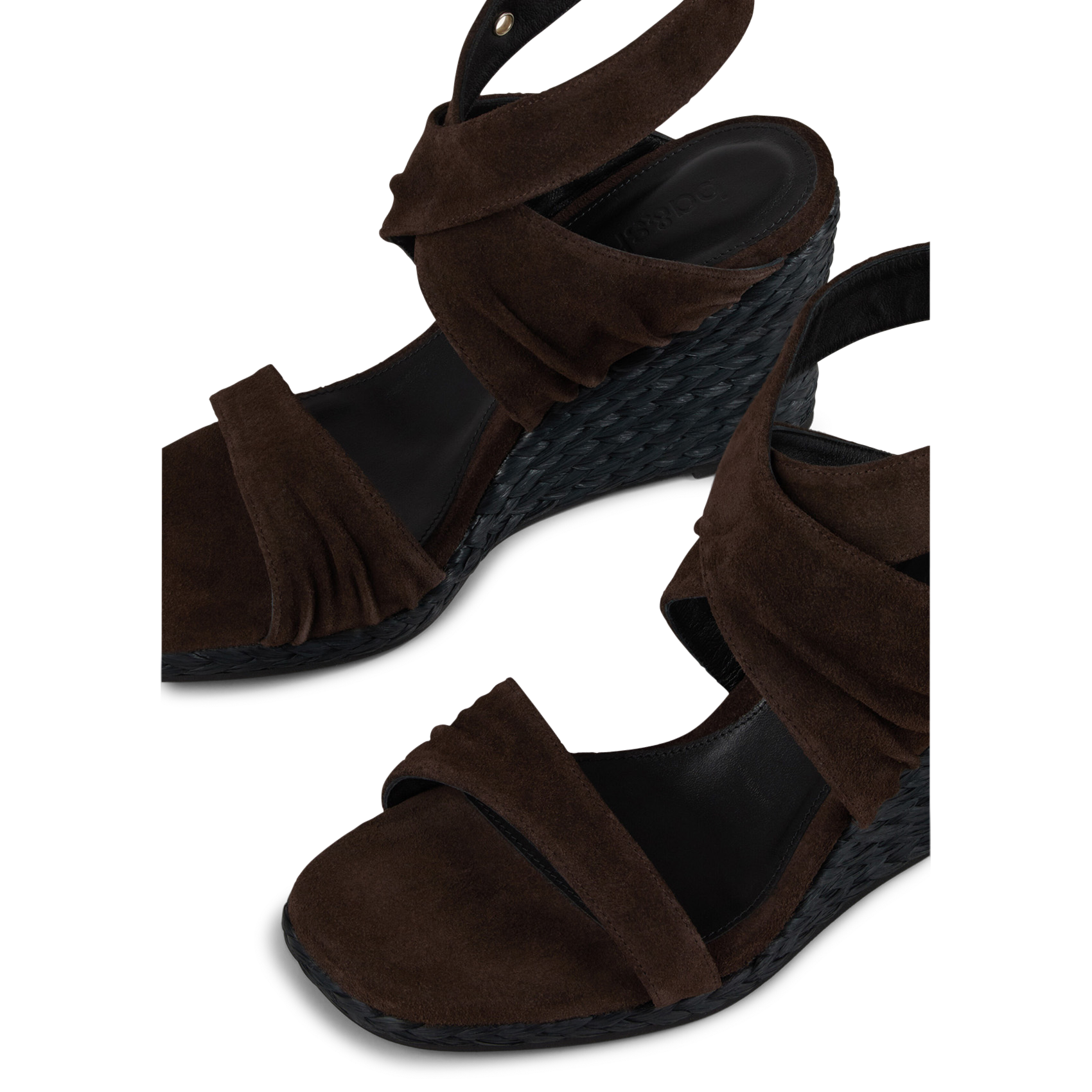 Sandales espadrilles en cuir velours cecile BA&SH Marron