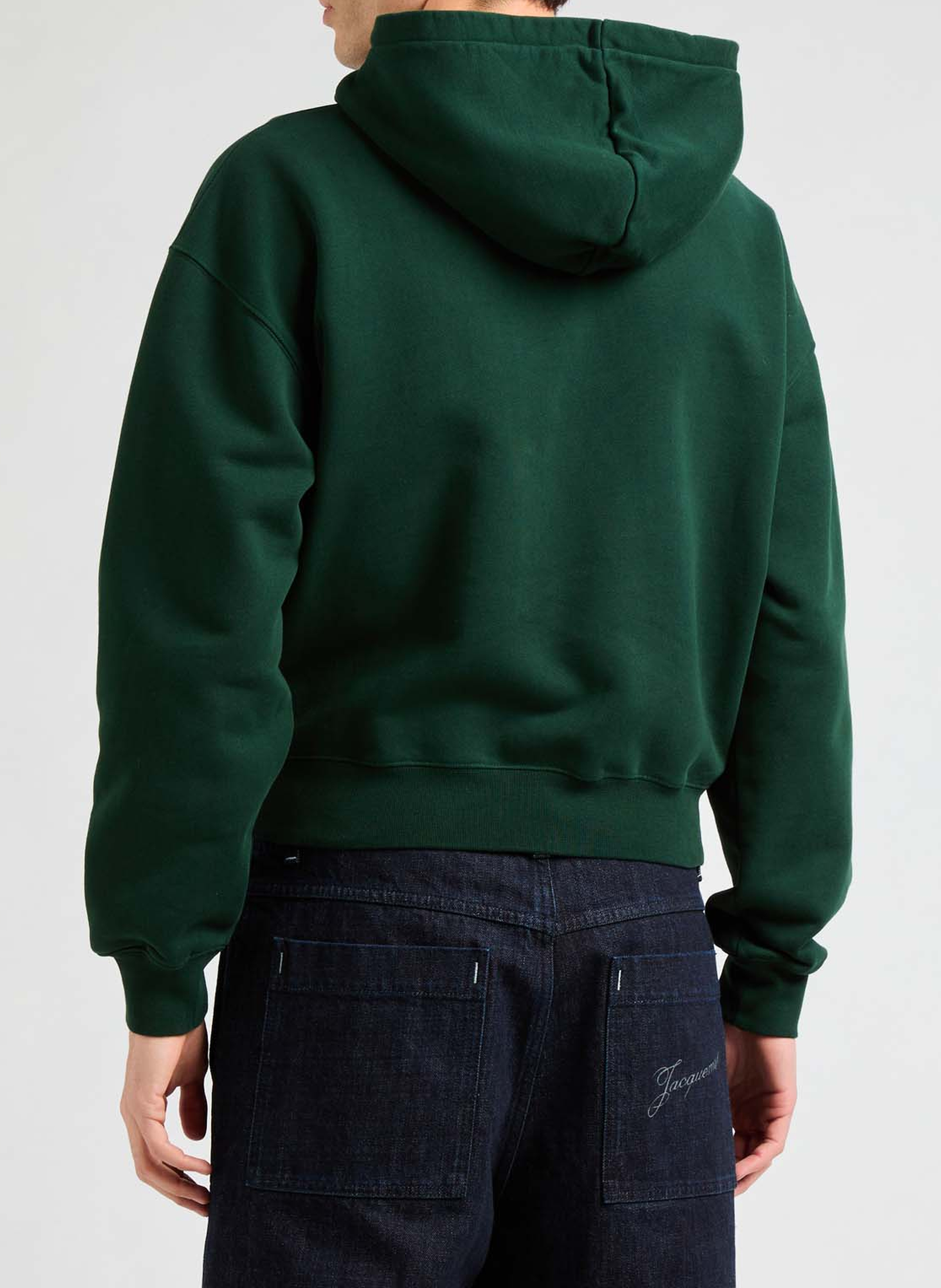 Le hoodie Gros Grain zippé en coton JACQUEMUS Vert