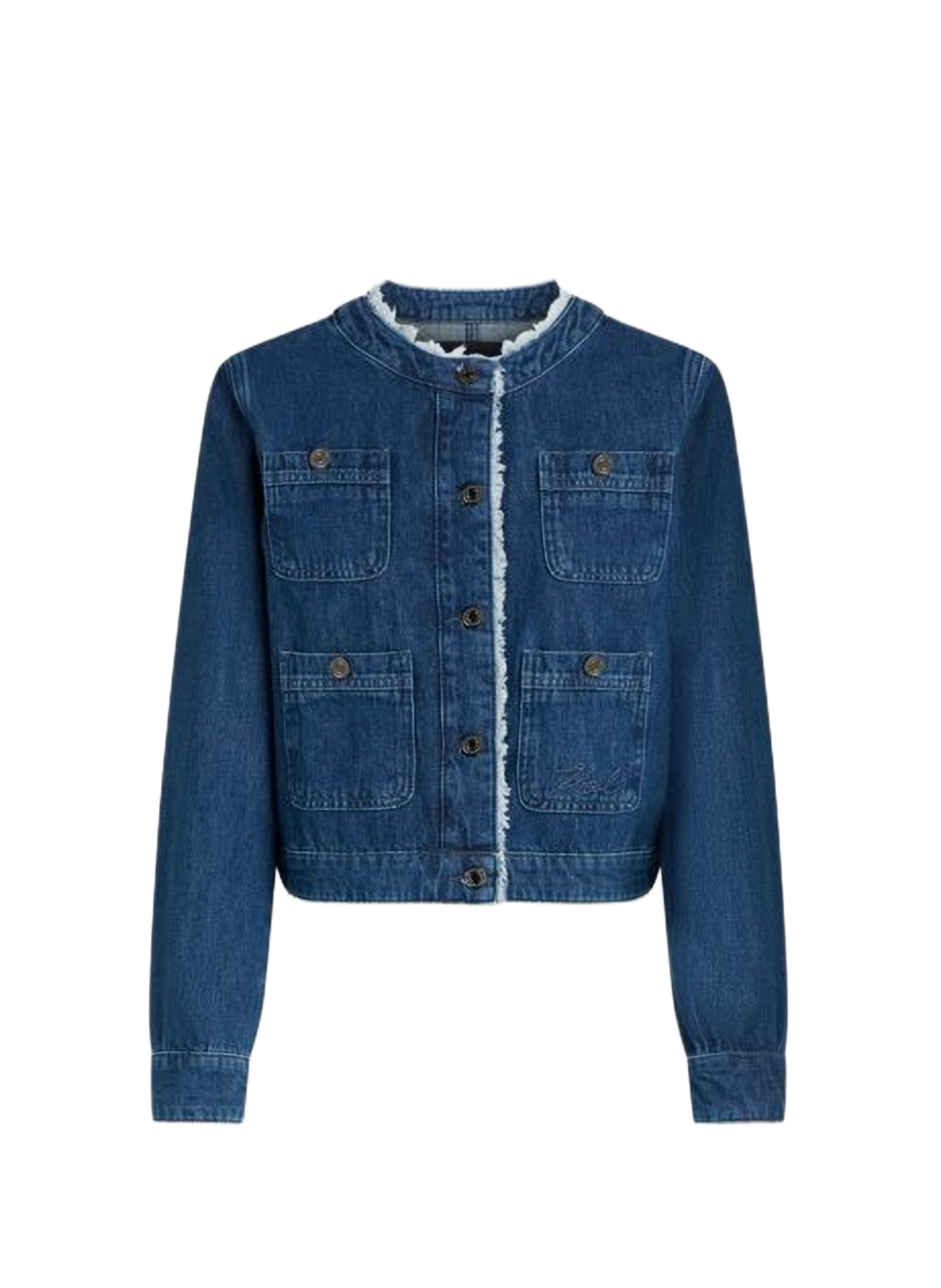 Chaqueta de cuello redondo de denim KARL LAGERFELD Azul