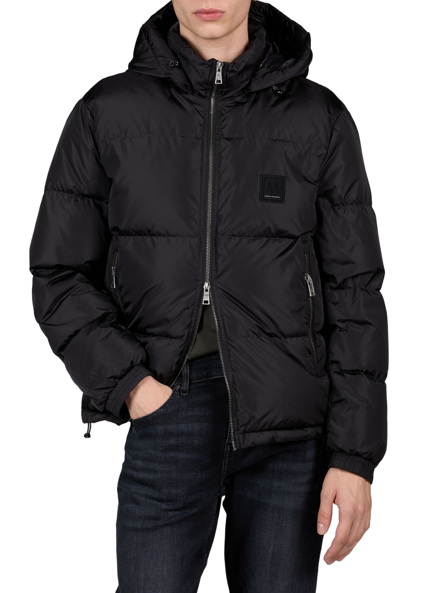 Kurze gesteppte Daunenjacke ARMANI EXCHANGE Schwarz