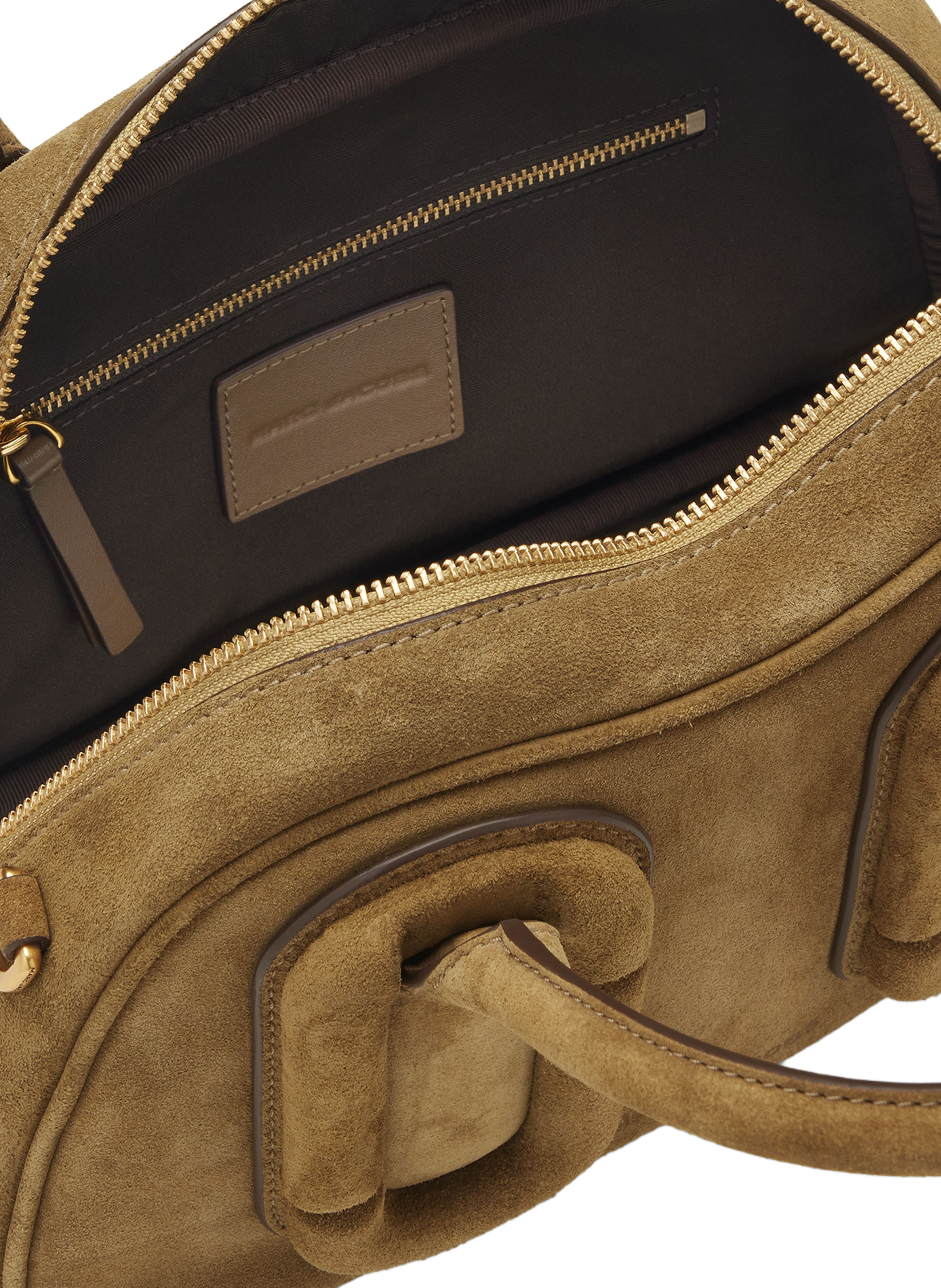 Schoudertas Babe Top Handle van suède leer MARC JACOBS Bruin