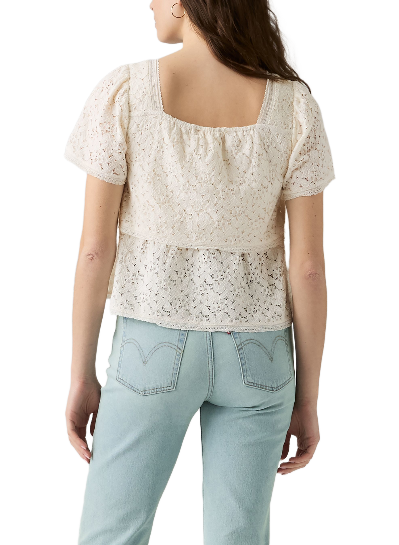 Blouse Dom met kanten details in gemengd katoen. LEVI'S Wit