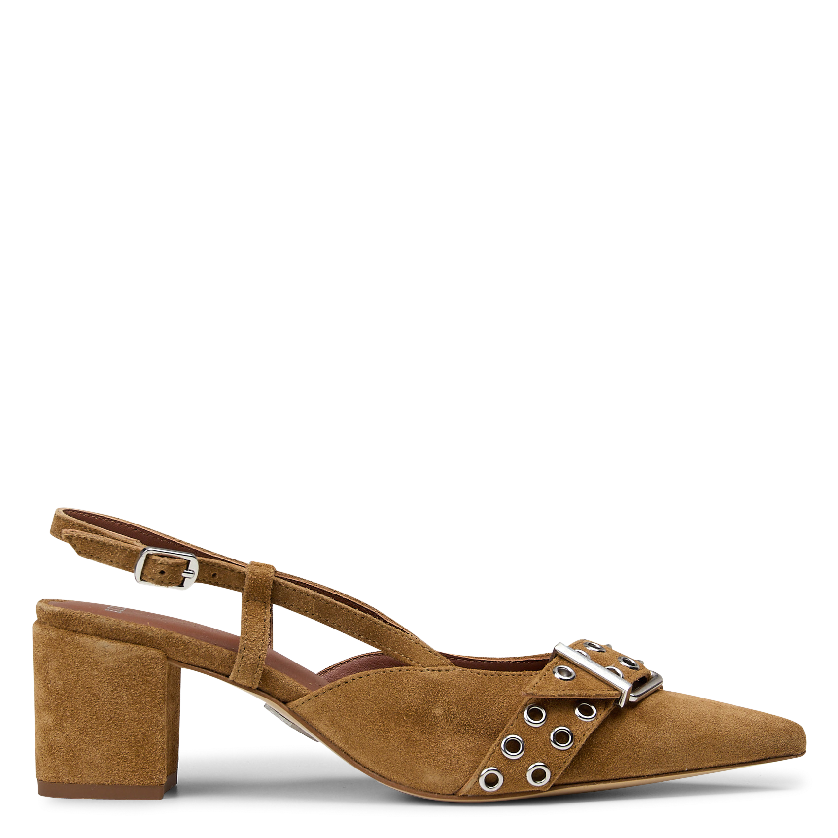 Escarpins slingback en cuir velours IKKS Beige