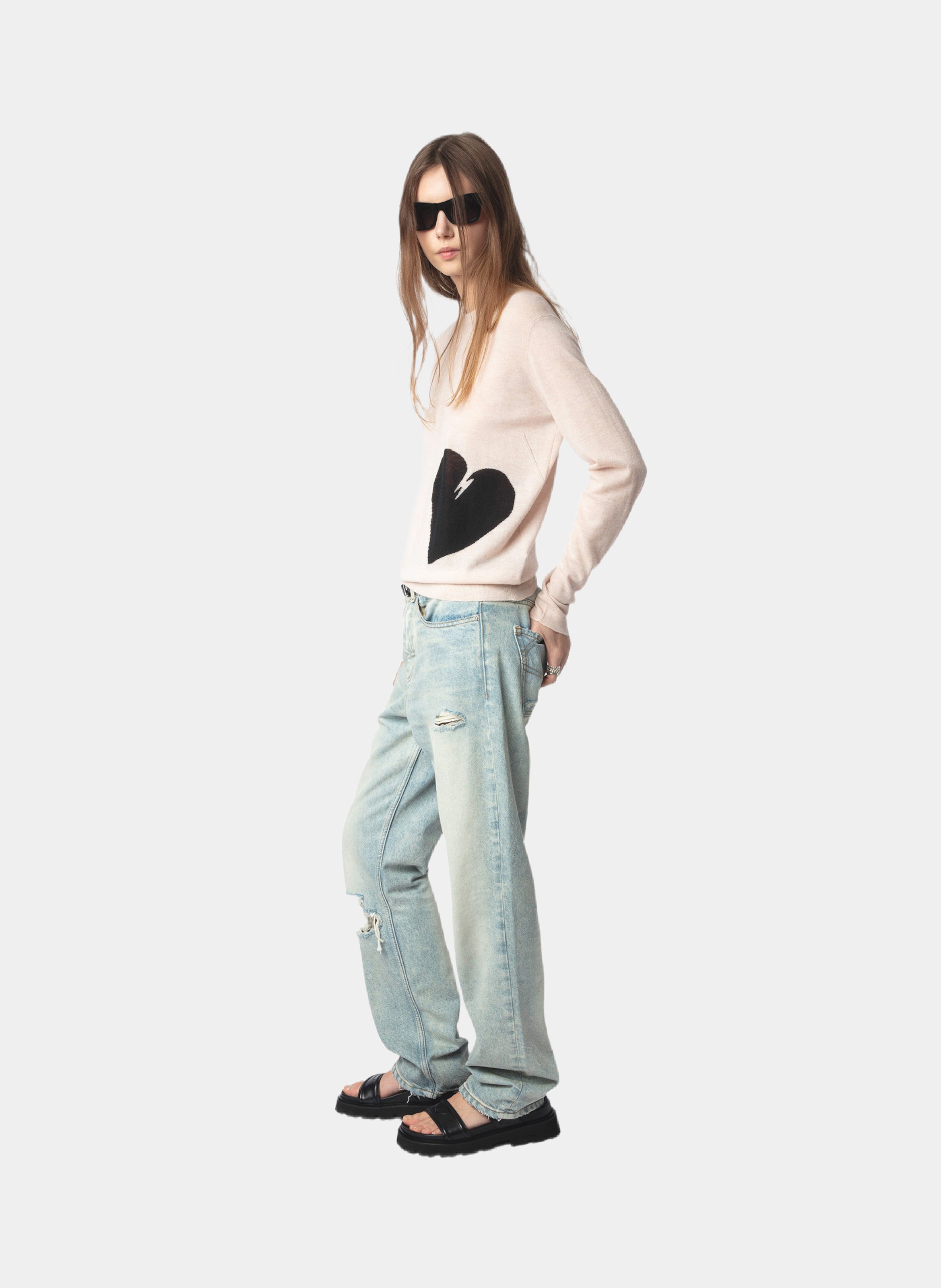 Pull droit imprimé en cachemire pravis ZADIG&VOLTAIRE Rose