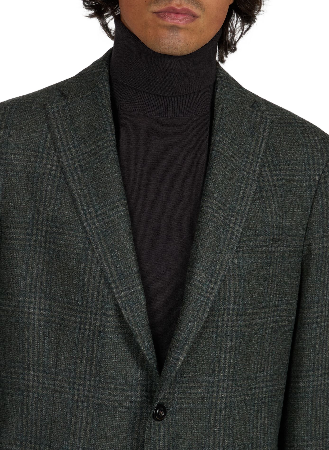 Straight wool blazer with patterns BOGLIOLI Green