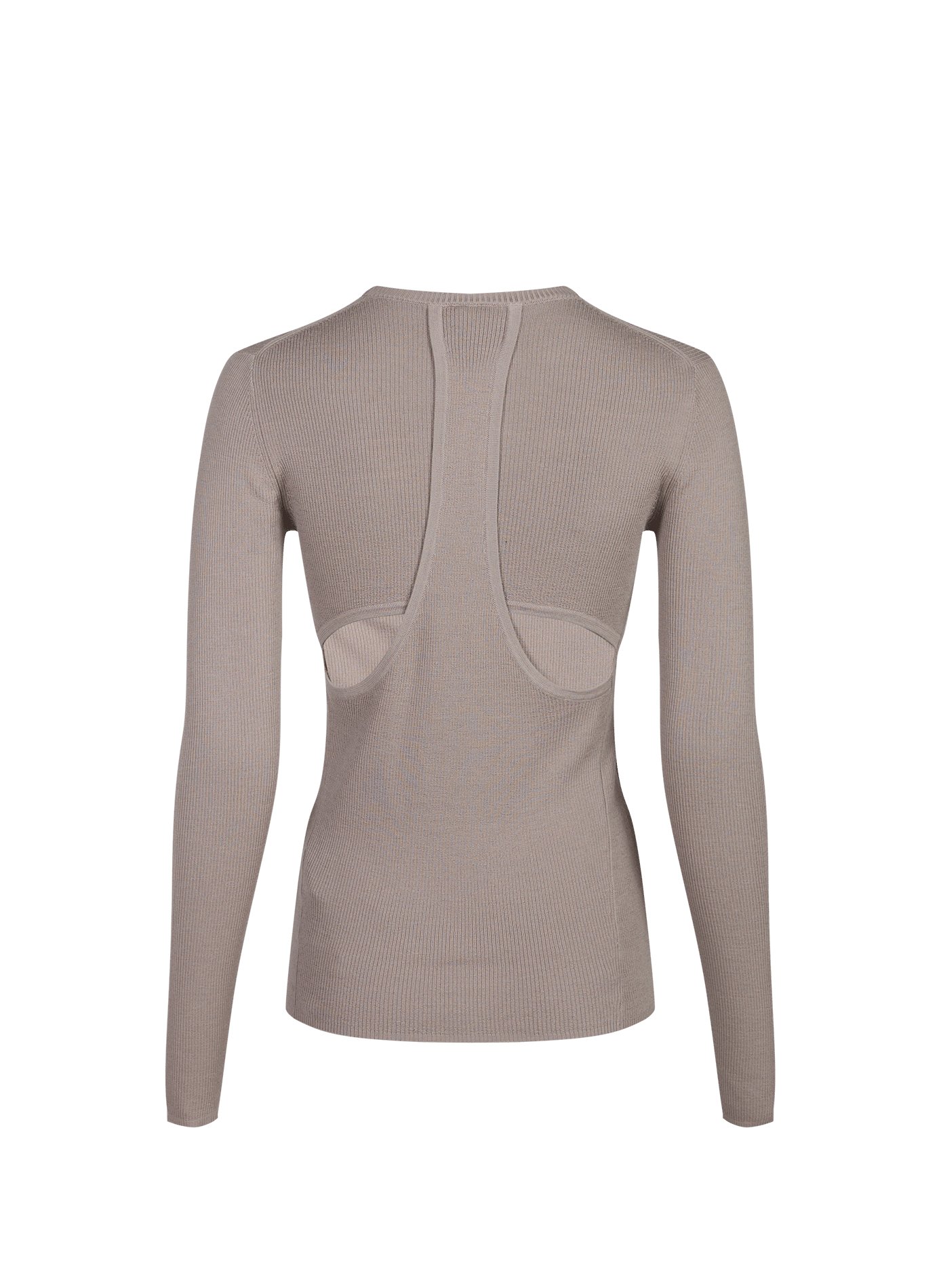 Gerade geschnittener Pullover mit Rundhalsausschnitt und Rückenausschnitten aus Wolle TIBI Beige