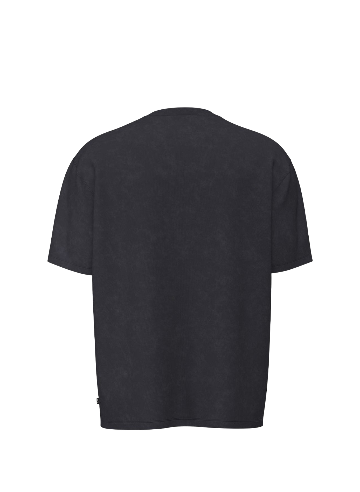 T-shirt droit col rond imprimé en coton GUESS Black