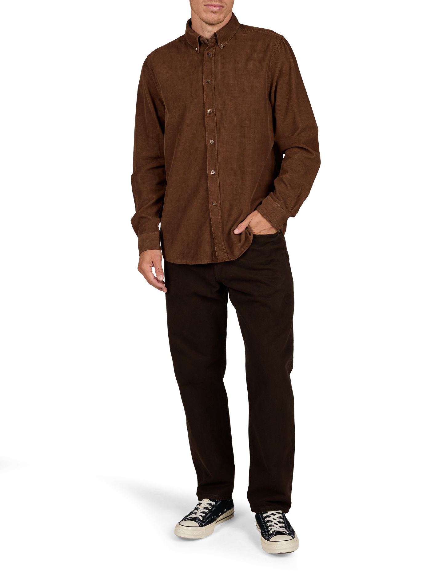Gerade geschnittenes Hemd aus Baumwollcord PAUL SMITH Braun