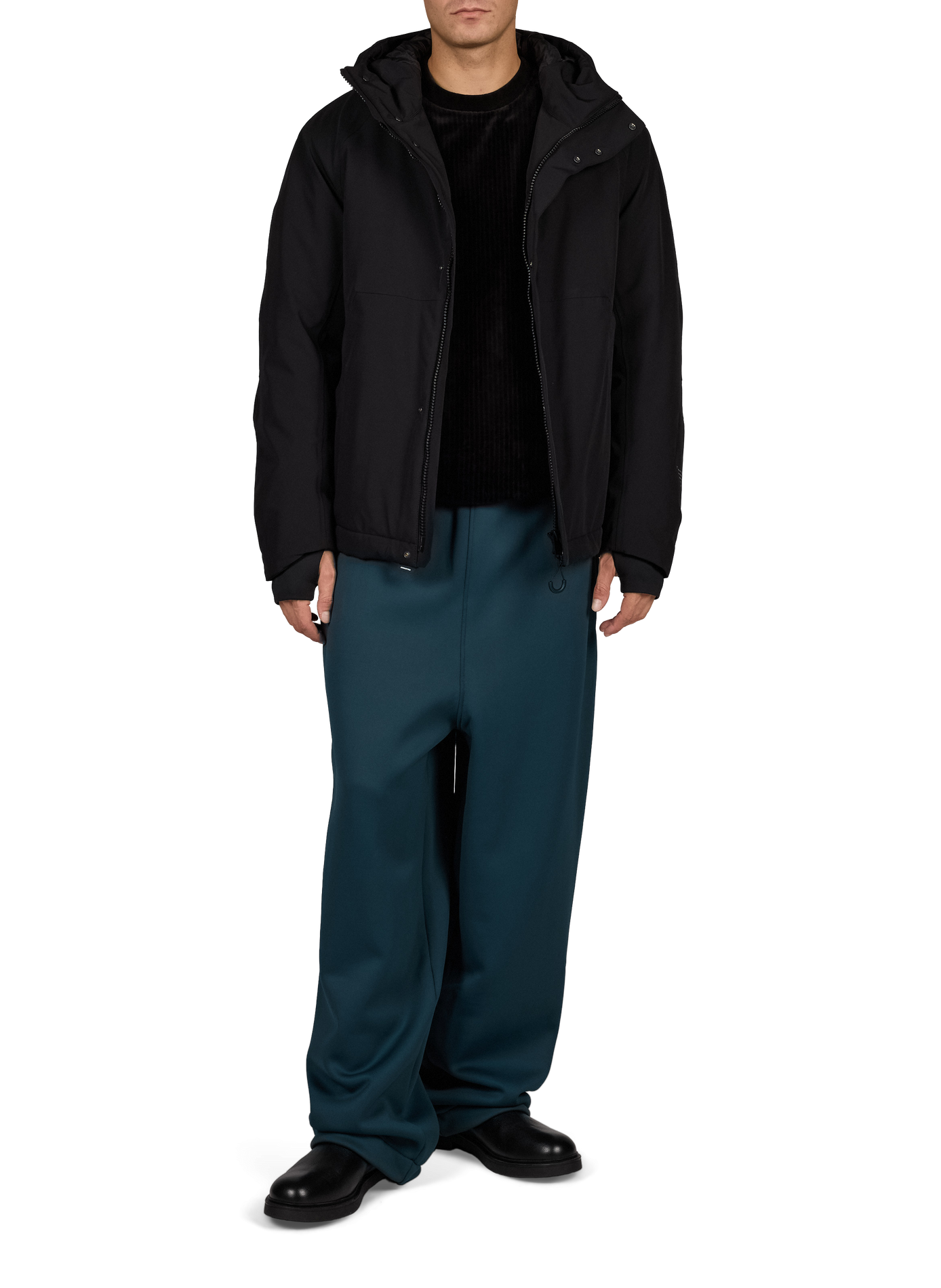 High-neck hooded parka KRAKATAU Black