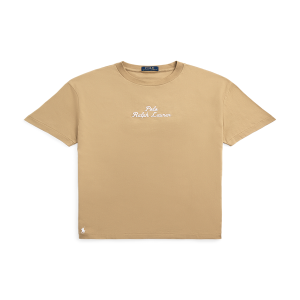 Polo Ralph Lauren Patchwork-effect Cotton T-shirt In Brown