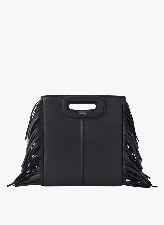 Franges Maje Sac M Petit Sac Bandoulière à Franges En Cuir M Mini