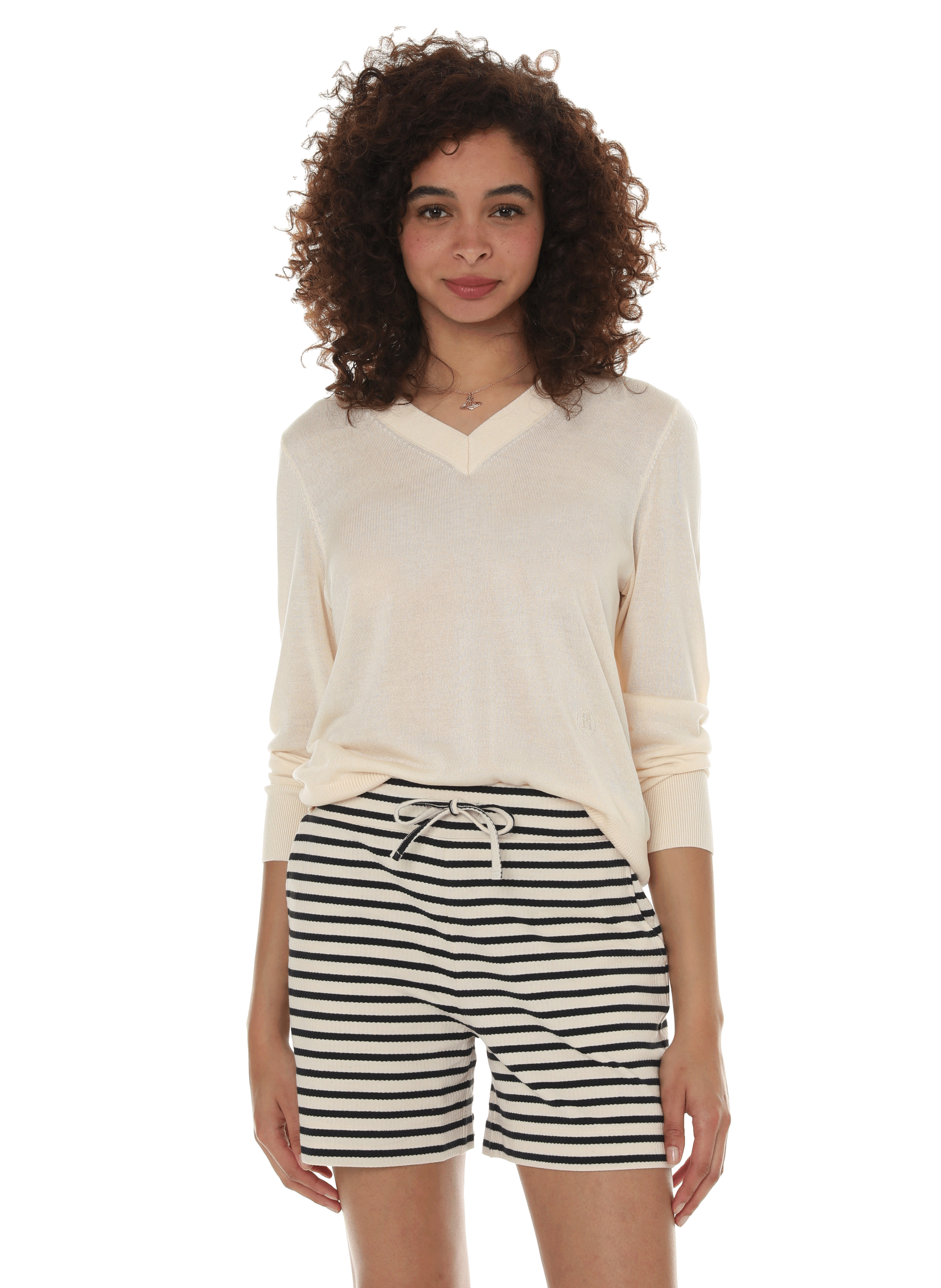 Pull en lyocell et soie  TOMMY HILFIGER Beige