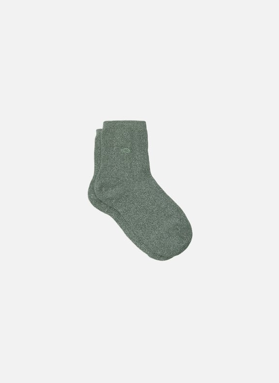 Chaussettes pailletées en coton peigné unies Vert by BILLYBELT BILLYBELT Chaussettes pailletées en coton peigné unies Vert