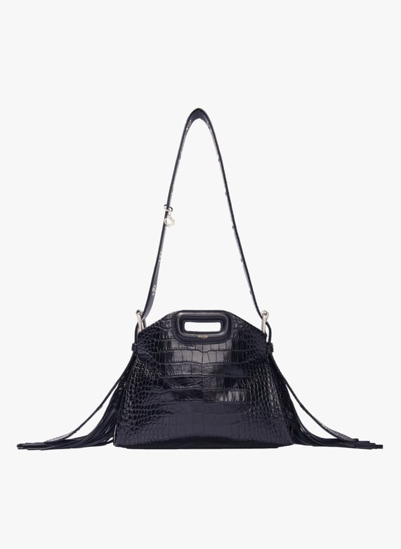 Sac bandoulière en cuir miss m mini Noir Maje Femme