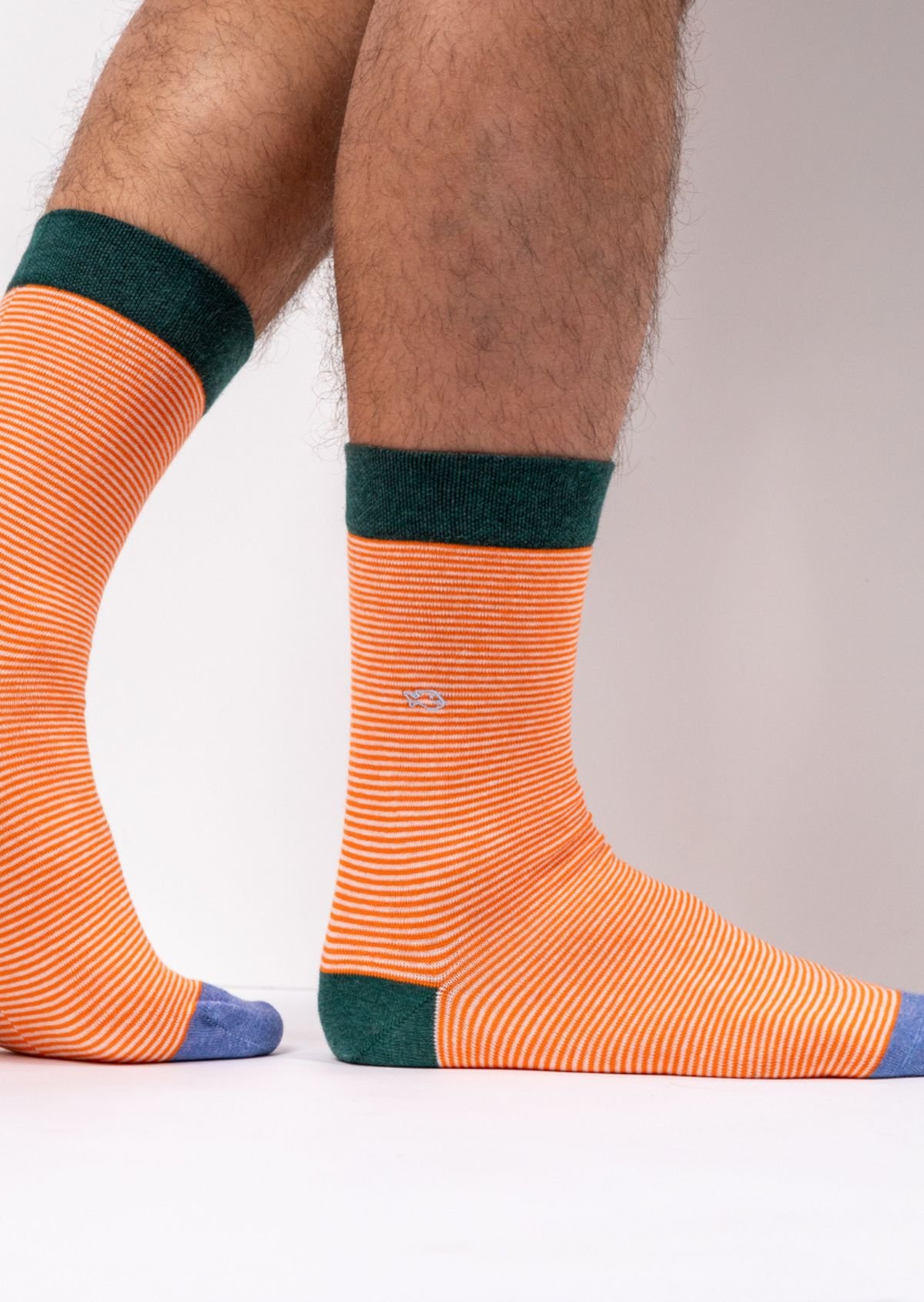 Chaussettes en coton peigné rayées BILLYBELT Orange